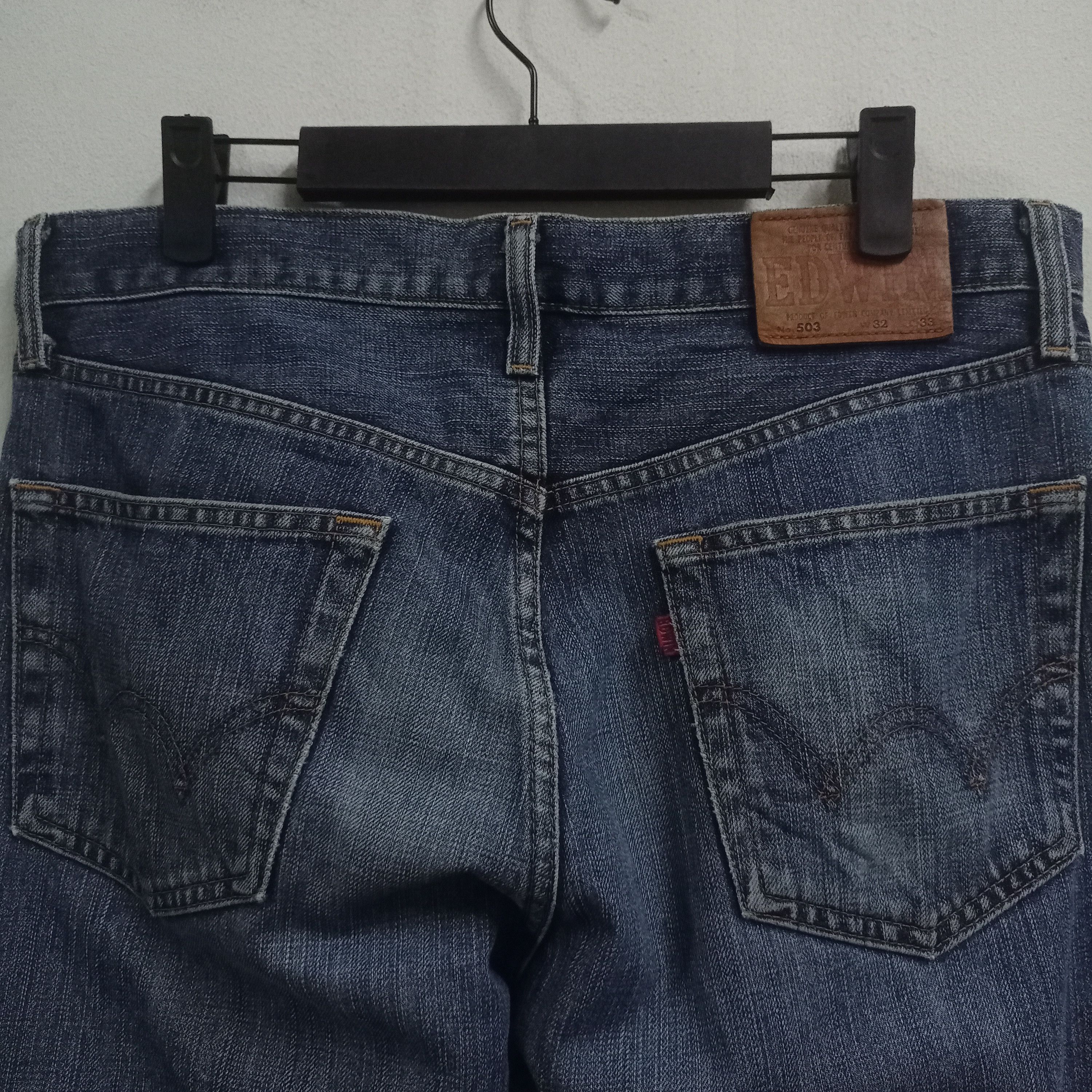 Vintage Japanese Edwin 503 Blue Wash Baggy Jeans 33 X 31