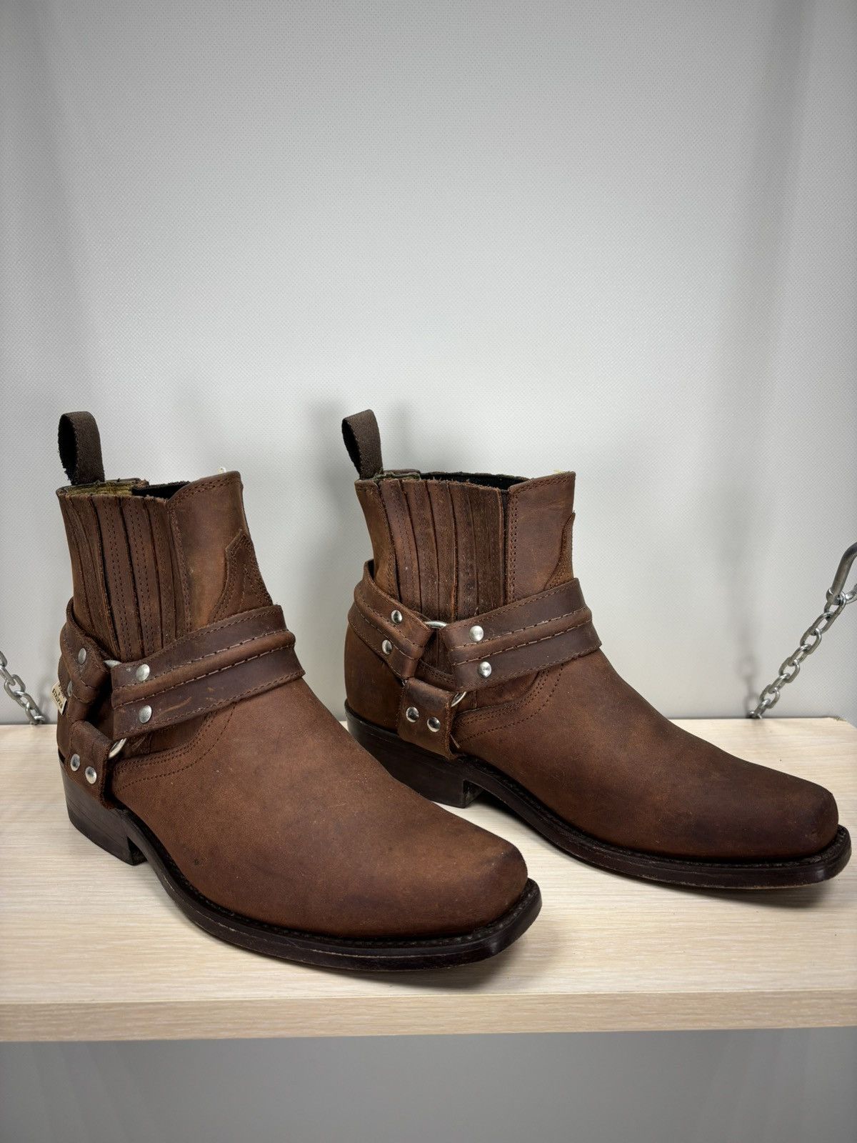 Stars & Stripes Mens leather boots Stars Stripes Size 39 Color Brown Size US 6.5 / EU 39-40 - 2 Thumbnail