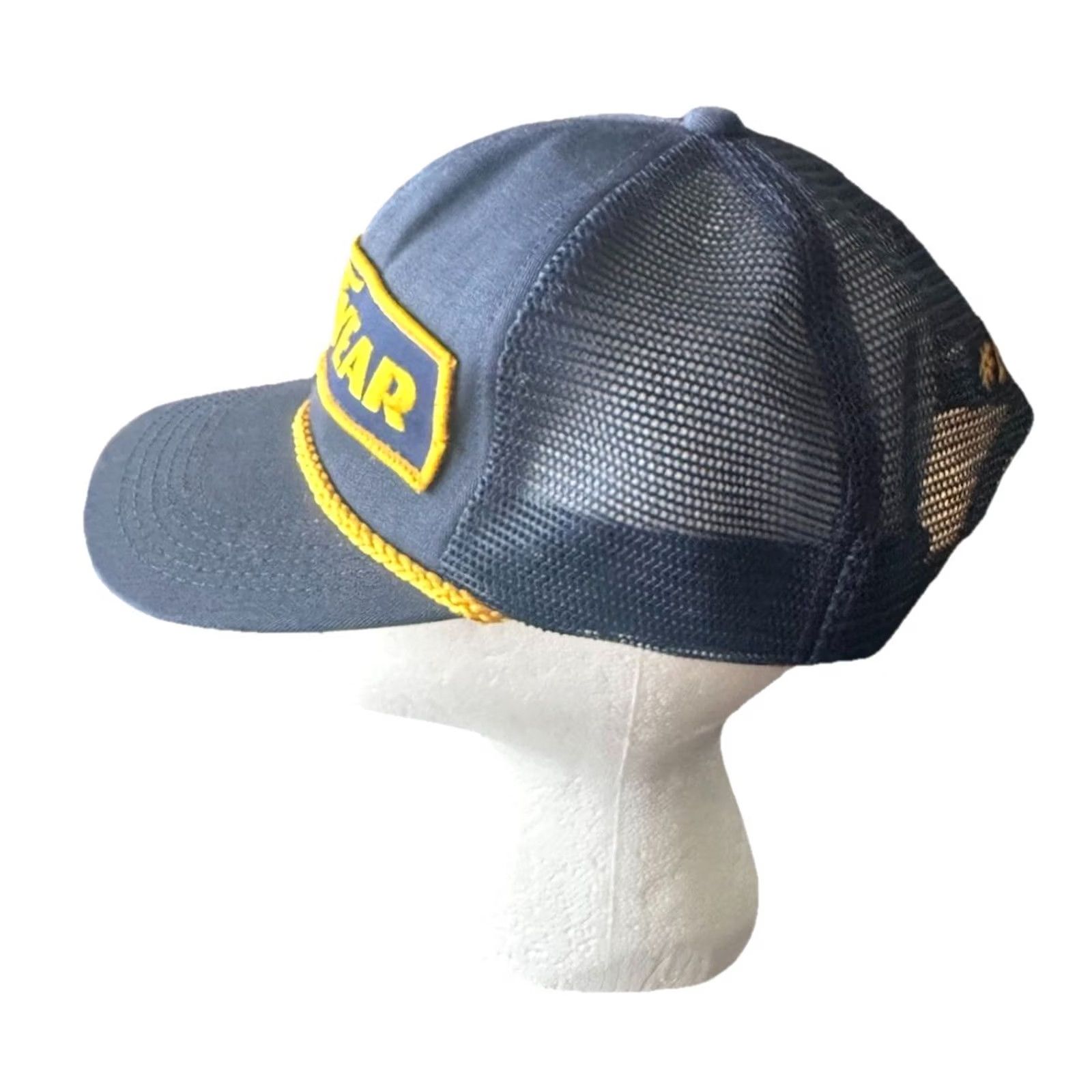 Vintage VINTAGE Swingster Trucker Hat Cap USA NWOT Adult One Size Navy Blue Foam Canvas Snapback Adjustable 80s Goodyear Patch Pattern Solid Mens Size ONE SIZE - 3 Thumbnail