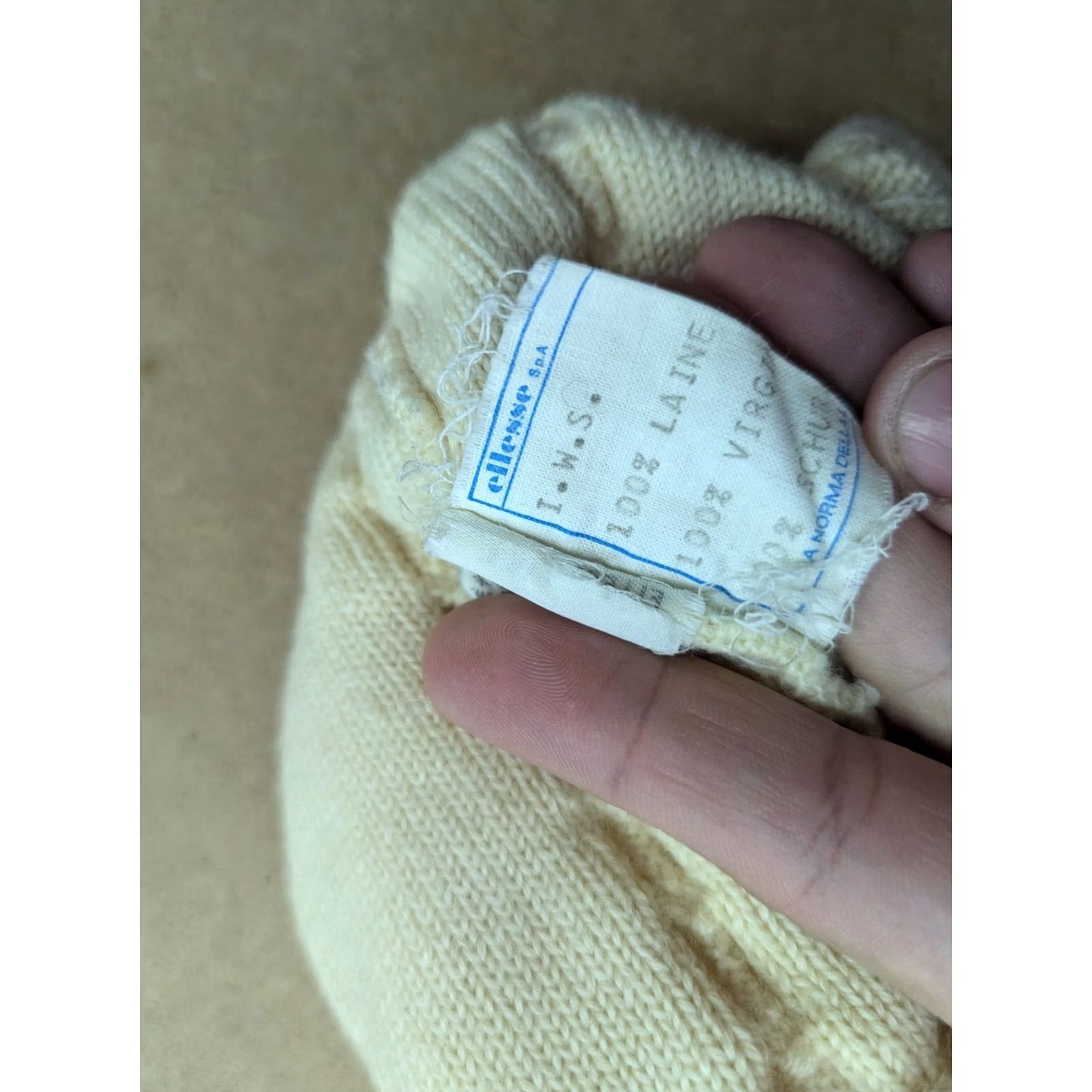 Ellesse VINTAGE Ellesse Beanie Hat One Size Beige Wool Knit Ski Unisex Adults Mens Womens Boys Girls Made in Italy Size ONE SIZE - 5 Thumbnail
