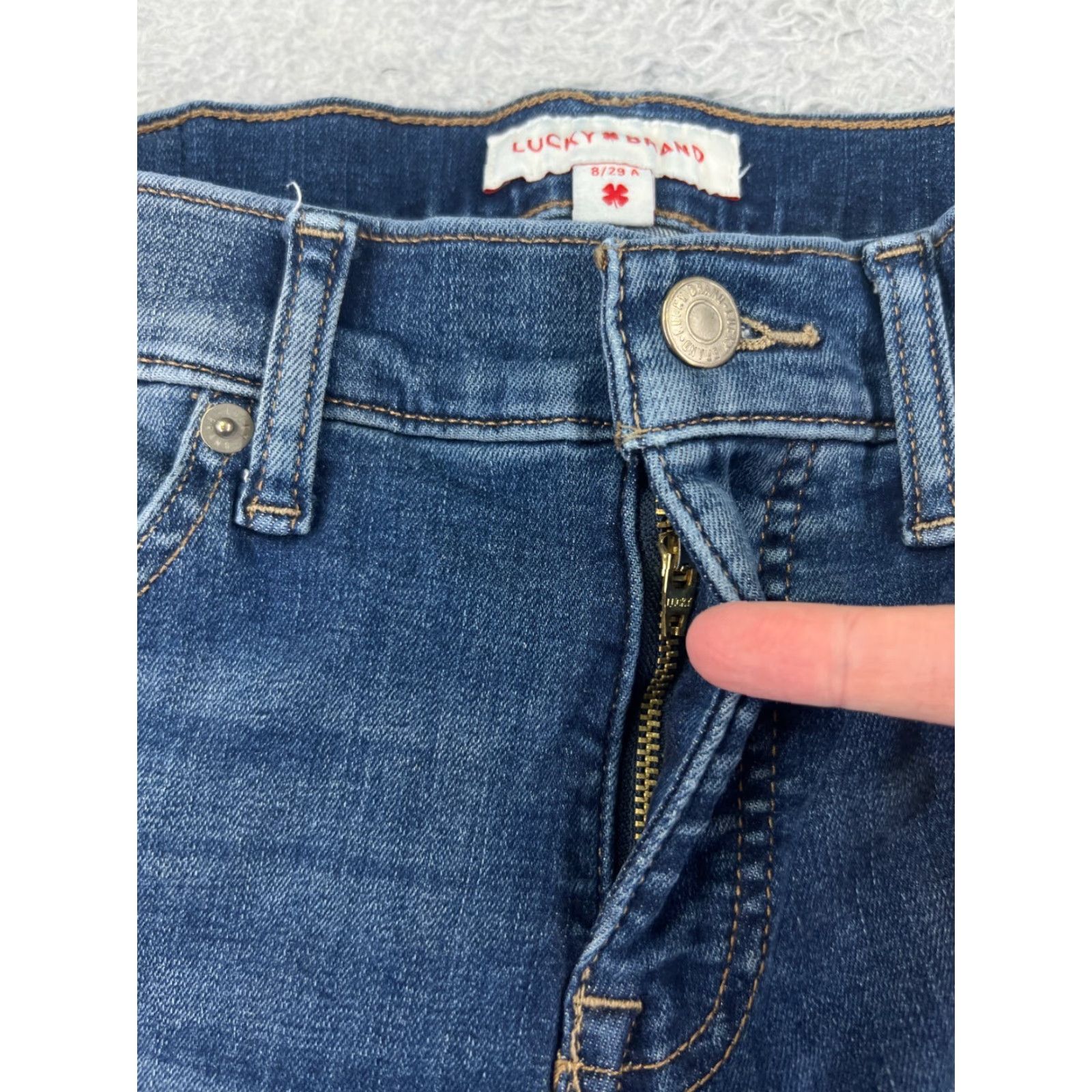 Vintage VINTAGE not applicable; rely on original: "Lucky Pants Womens 8 Blue Denim Jeans Ava Mid Rise Skinny Cotton Blend 29x25" Size 30" / US 8 / IT 44 - 5 Thumbnail