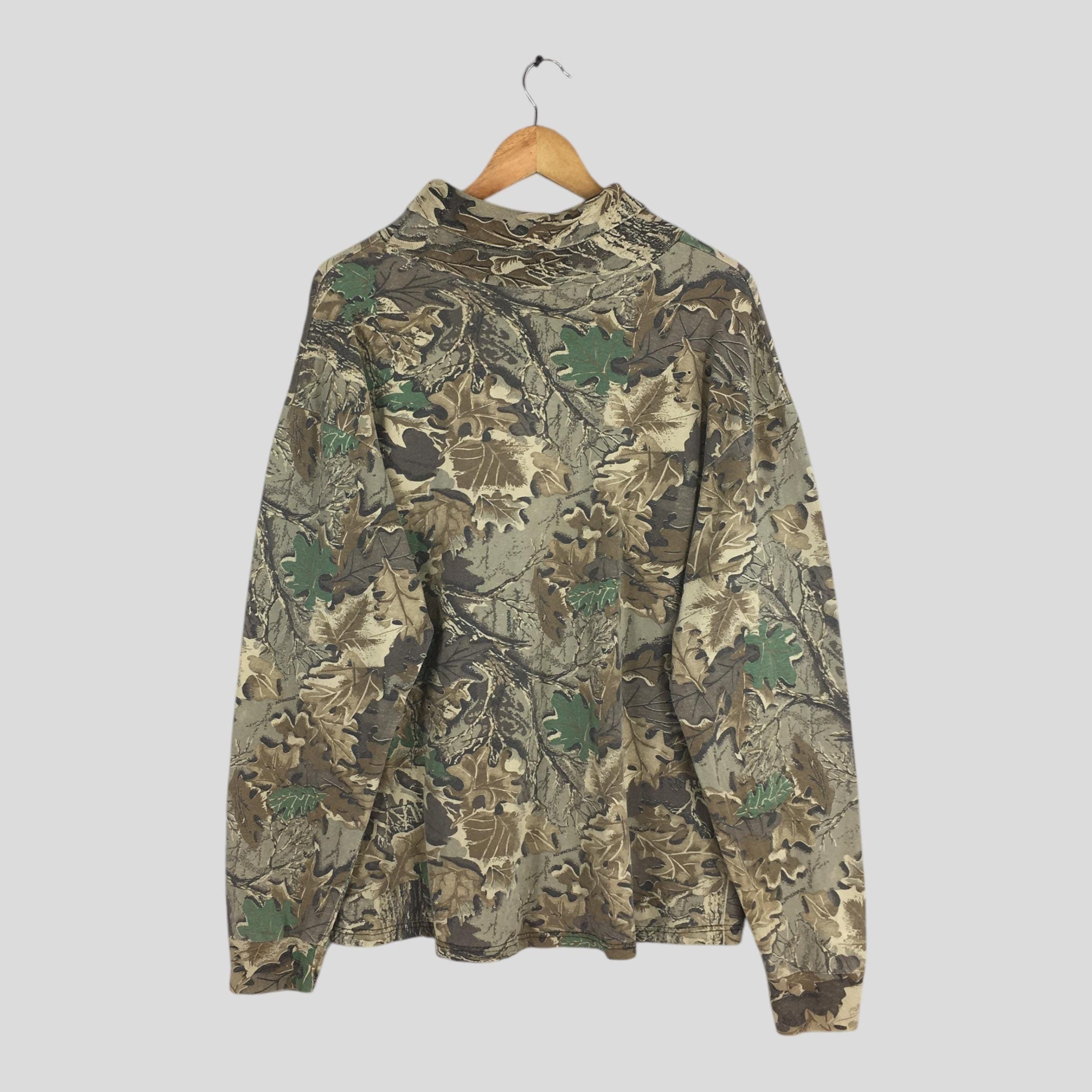 Mossy Oaks × Realtree × Vintage 90s Red Head Mossy Oak Tree Camo Turtleneck Shirt Large Size US L / EU 52-54 / 3 - 7 Thumbnail