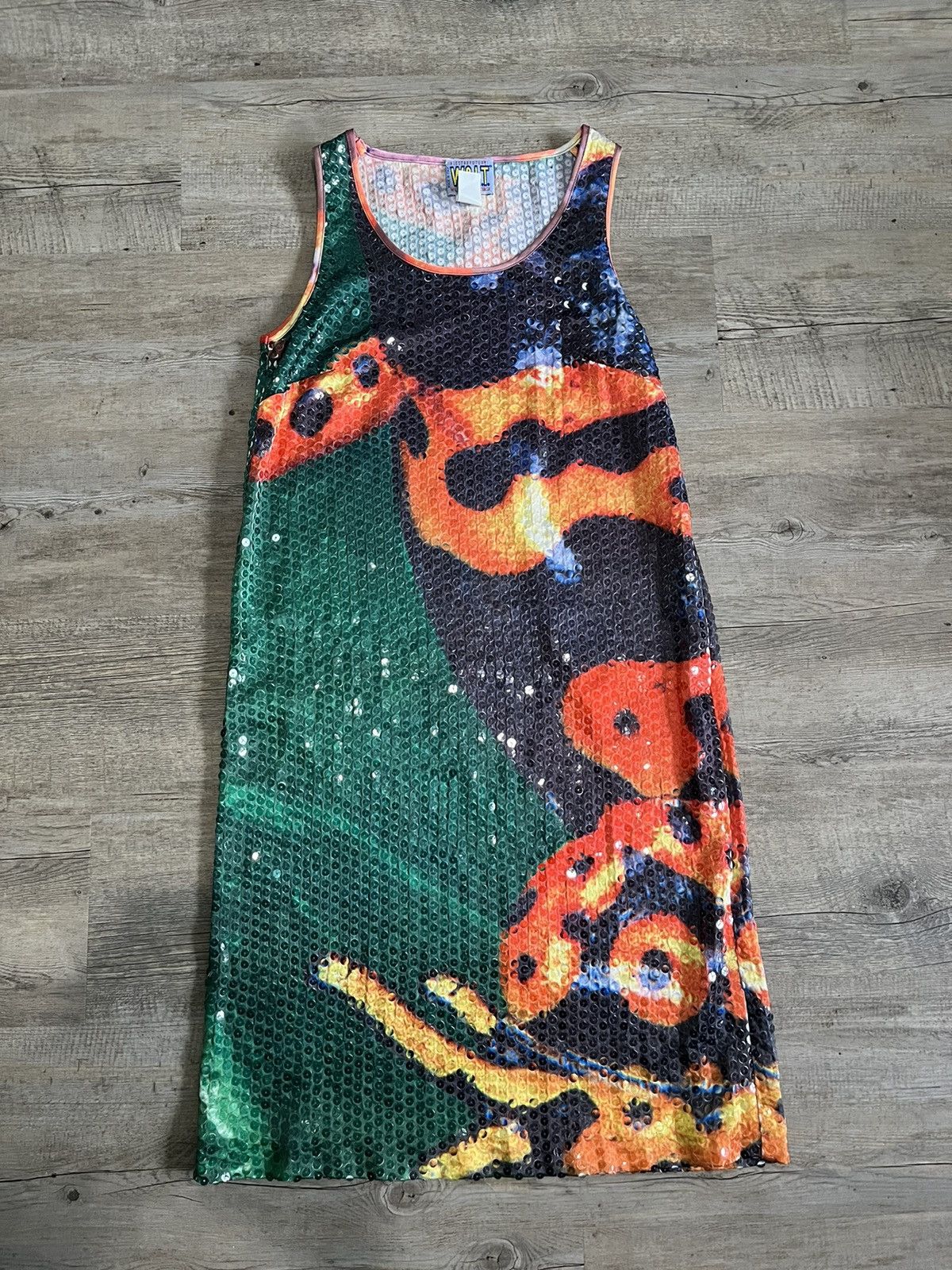 W&LT WALTER VAN BEIRENDONCK Sequin Dress Poison Dart Frog Print Size S / US 4 / IT 40 - 1 Thumbnail
