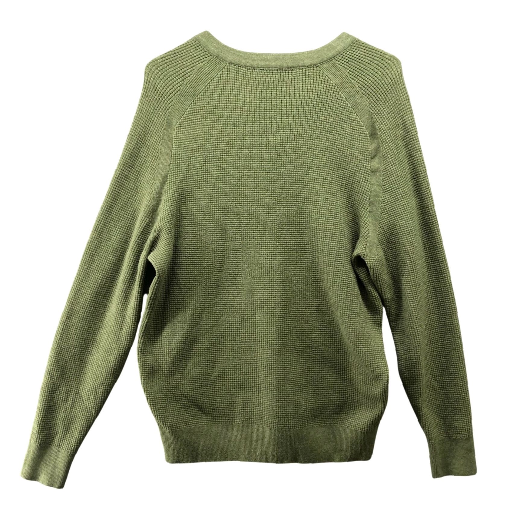 Olive PJ Paul Jones Waffle Knit Henley Sweater Mens L Olive Green Textured Pullover Knit Shirt Mens L Olive Green Classic Casual Winter Fall - Mens Size US L / EU 52-54 / 3 - 2 Thumbnail