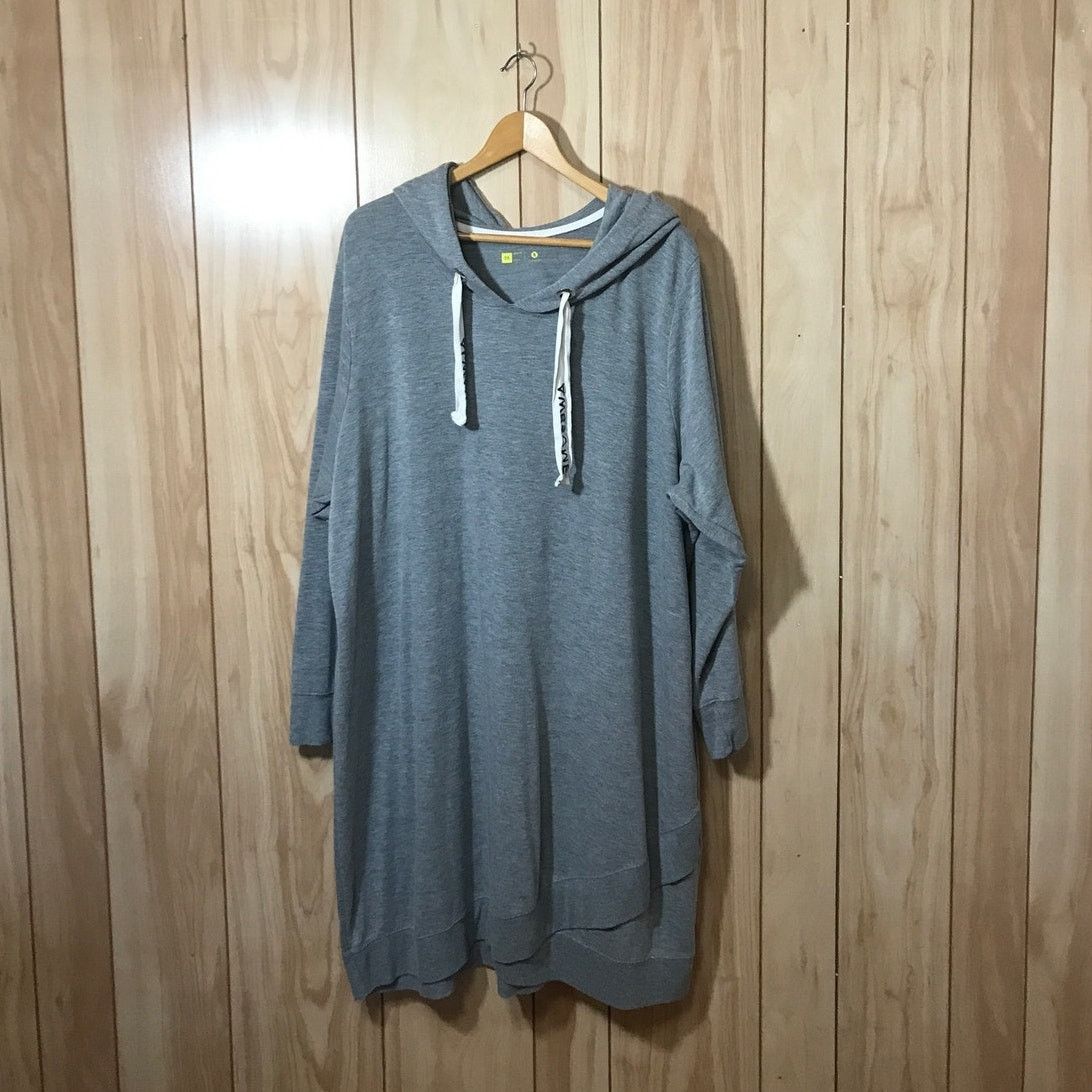 Other Xersion Gray V-Neck Long Sleeve Hoodie Sweatshirt 3X Size 3XL / US 20-22 - 1 Thumbnail