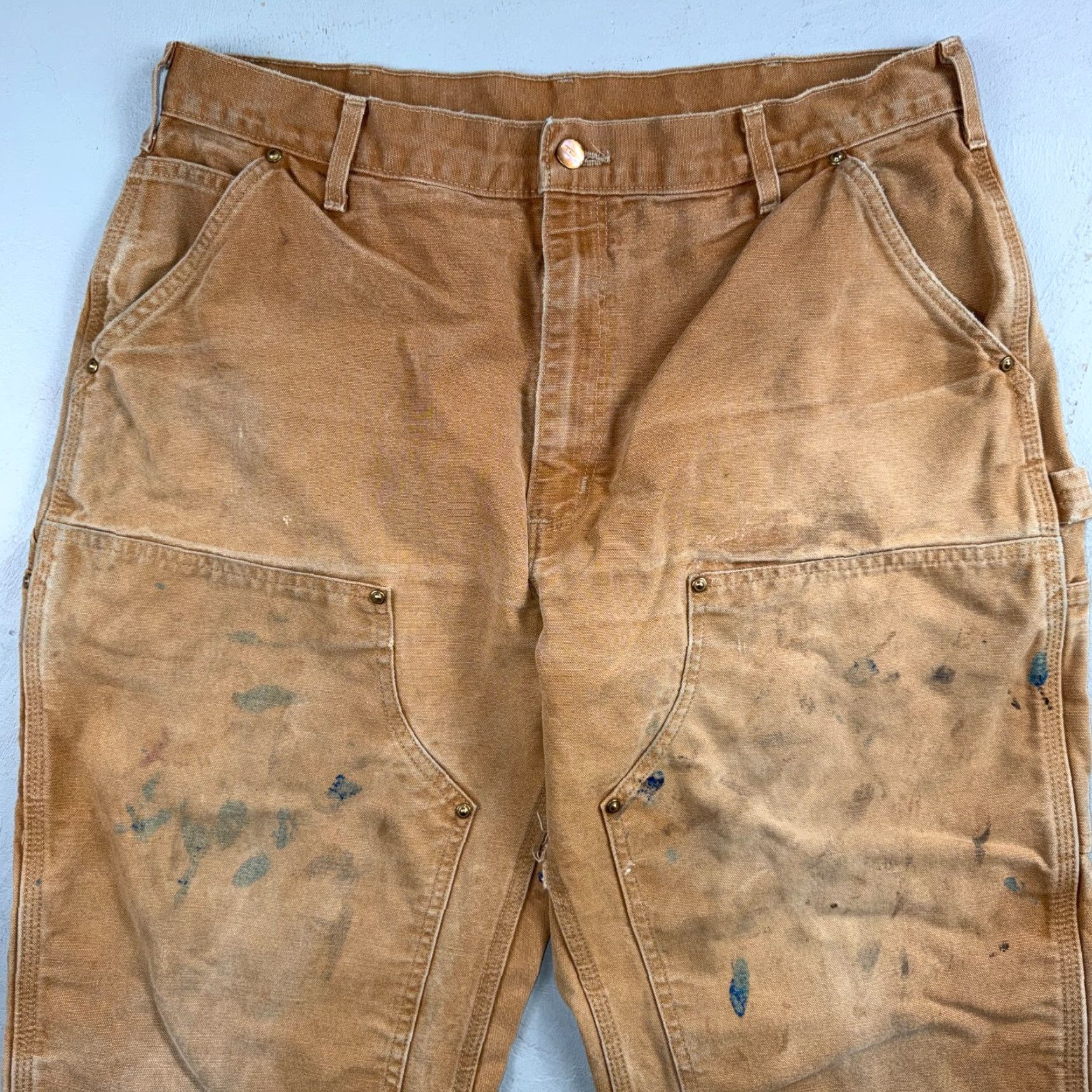 Carhartt VINTAGE Carhartt Pants Carpenter Double Knee 38x30 Brown USA Brown 38x30 Carhartt VTG Double Knee Carpenter Pants B01 USA BRN Brown 38x30 Thrashed Size US 38 / EU 54 - 2 Thumbnail