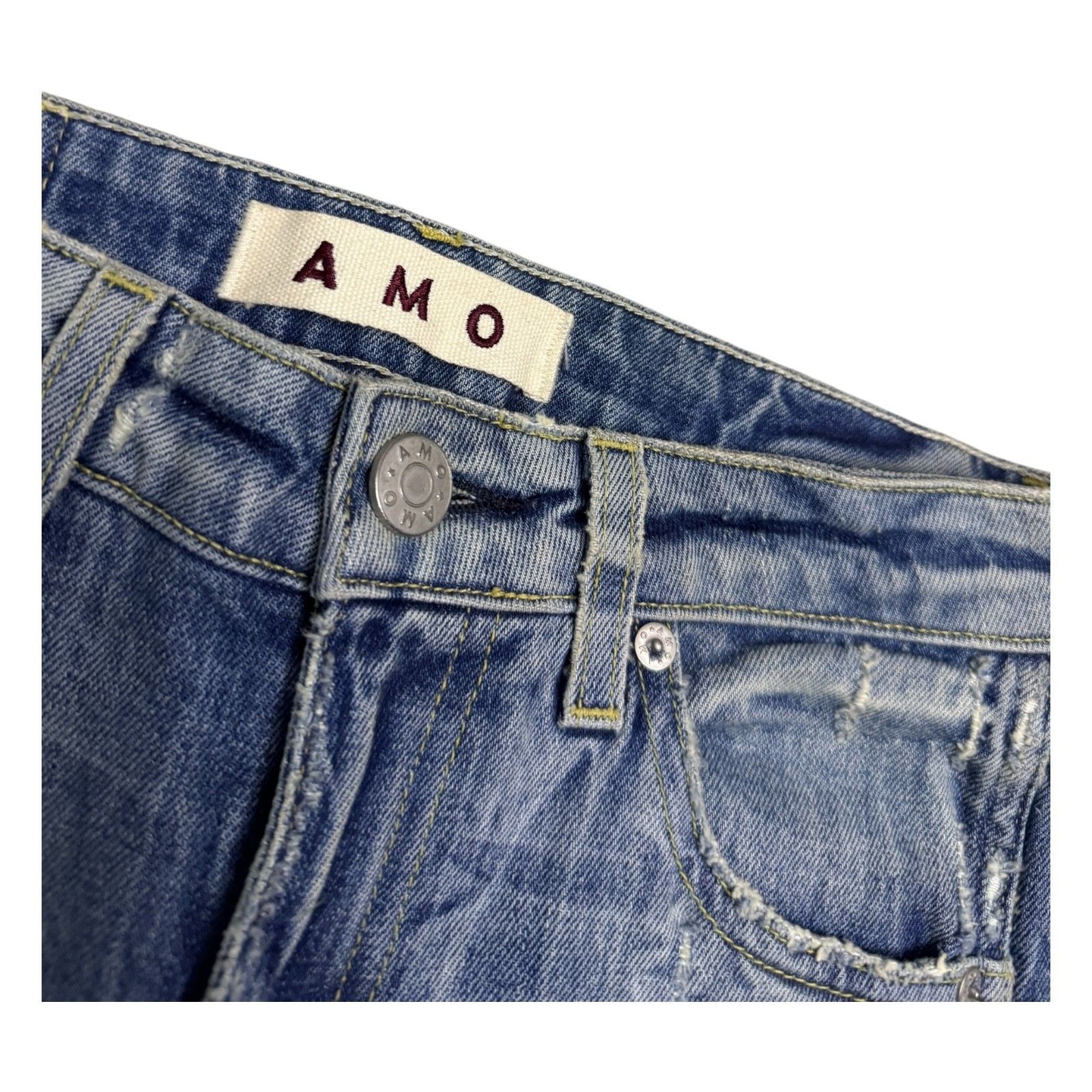 AMO AMO Twist Sweet Cheeks Designer Skinny Denim Jeans Small Size 26" / US 2 / IT 38 - 2 Thumbnail