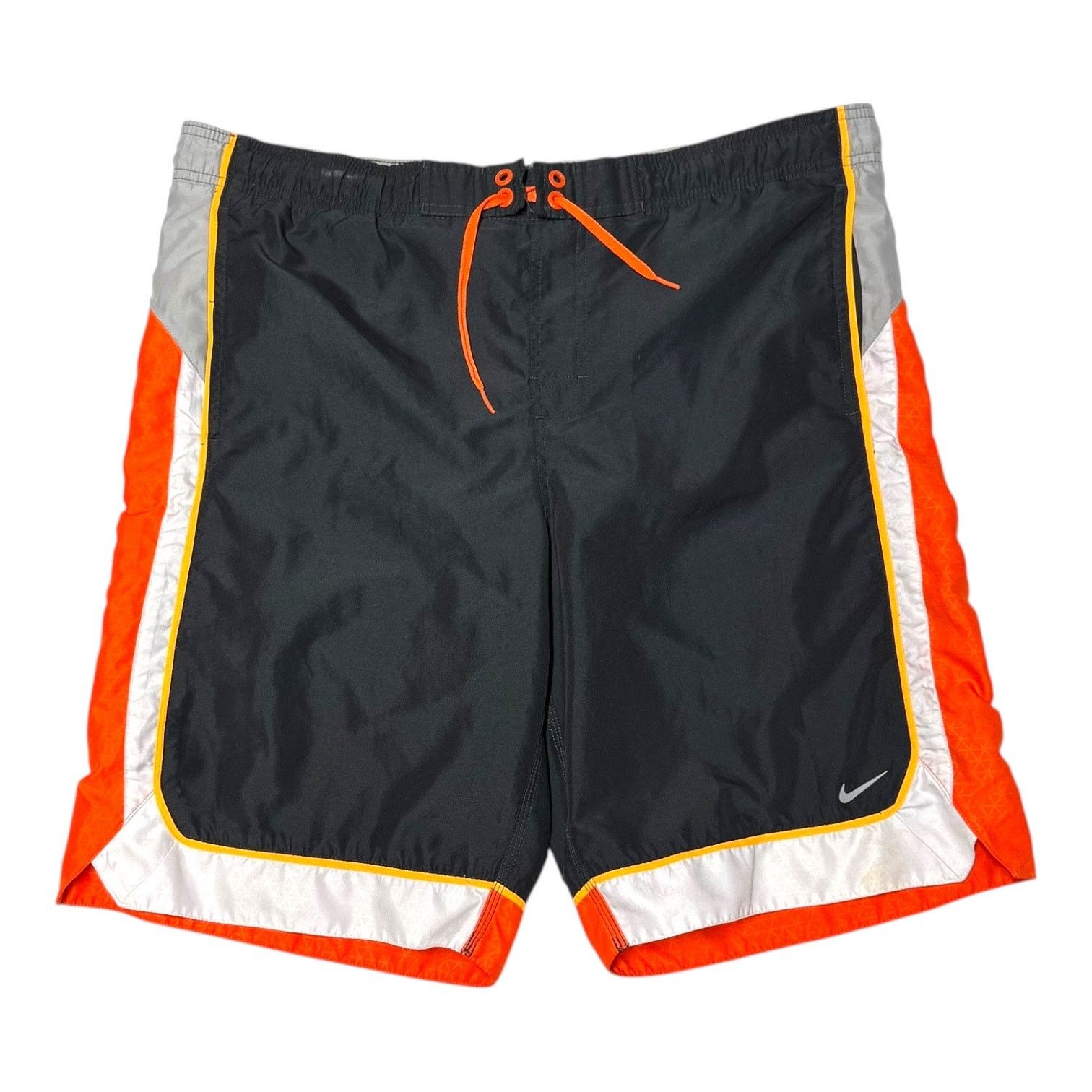 Nike NIKE Board Shorts Swim Trunks Drawstring Gray Orange Medium Size US 37 - 1 Thumbnail