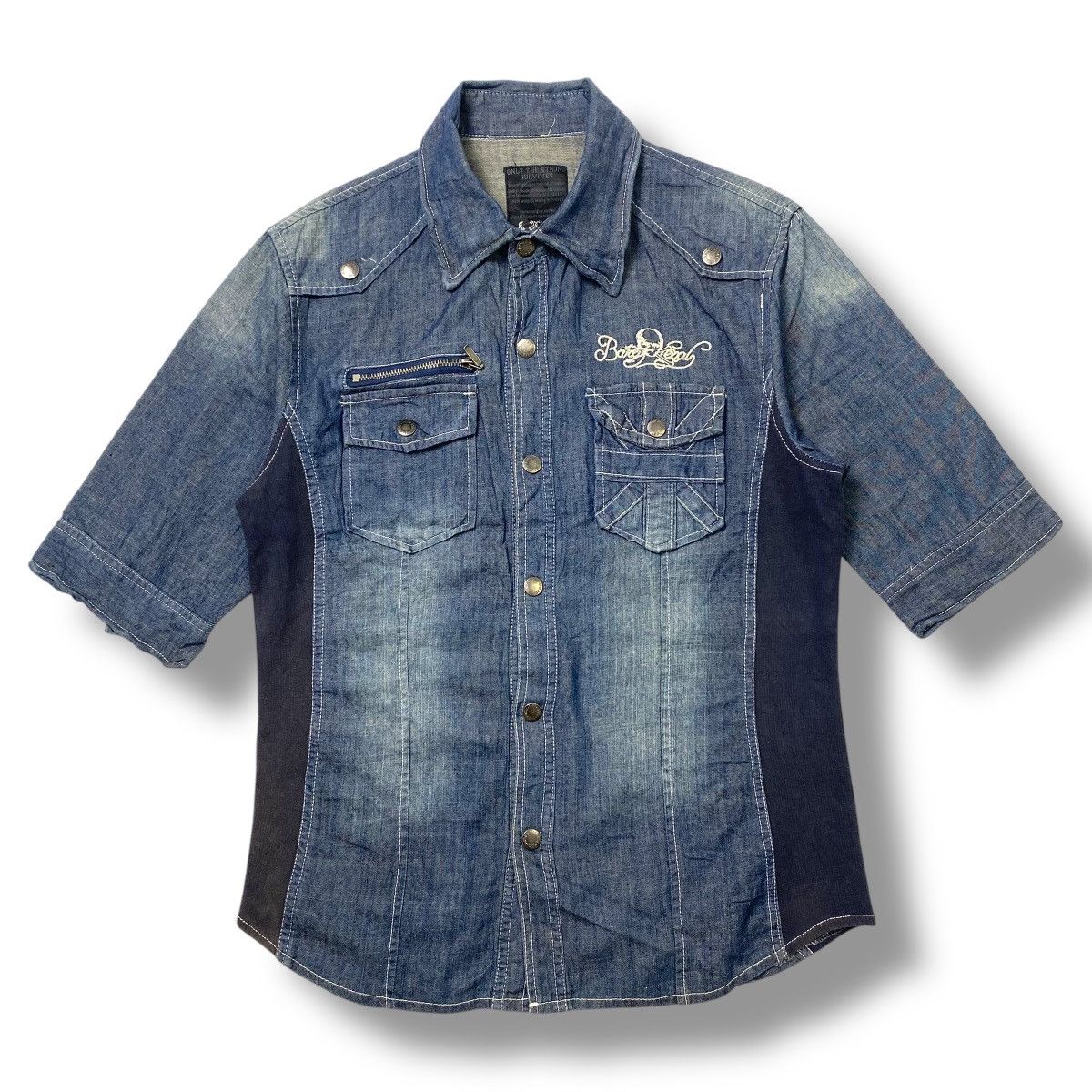 In The Attic In the Attic skull embroidery button ups shirt y2k style Size US M / EU 48-50 / 2 - 1 Thumbnail