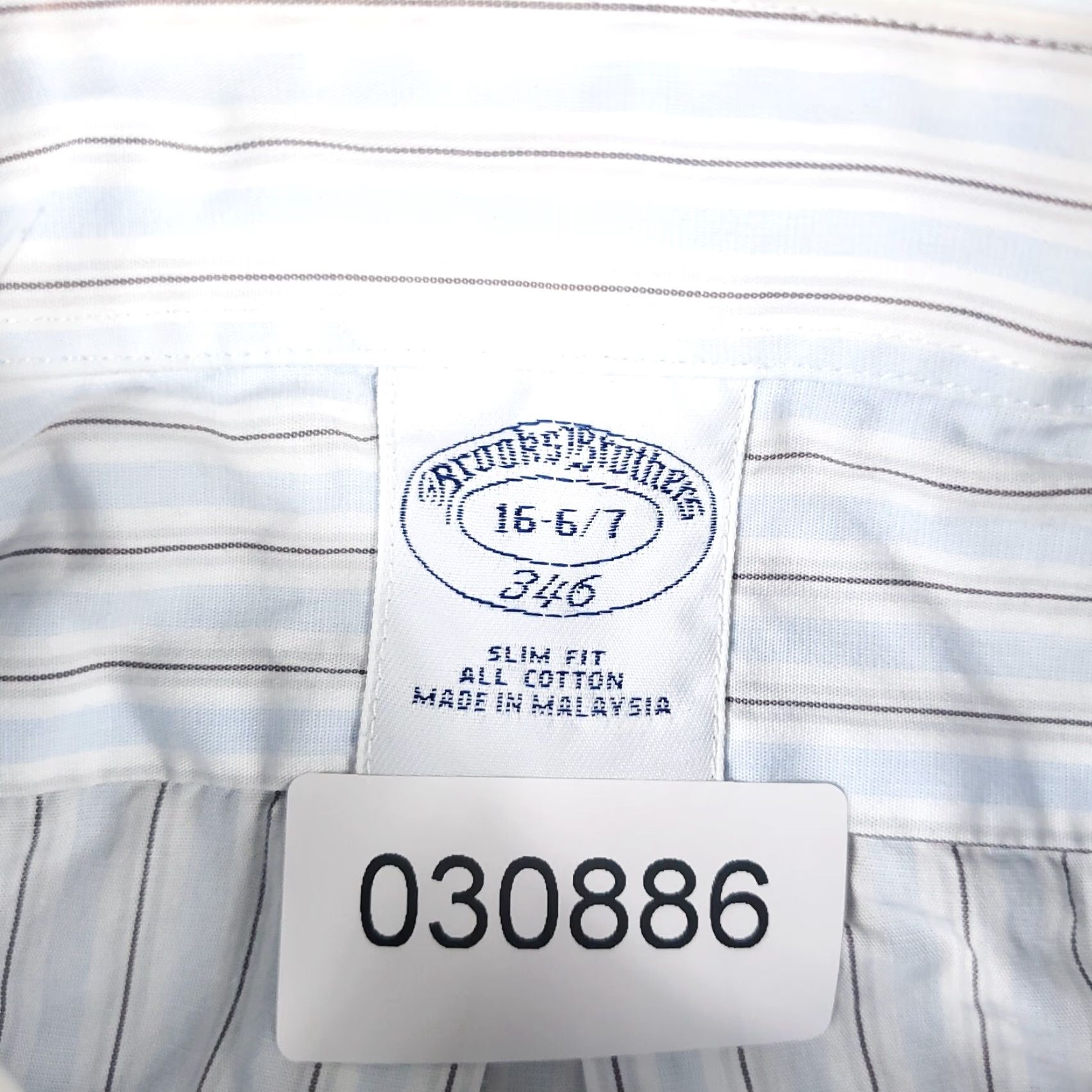 Brooks Brothers VINTAGE Brooks Brothers Shirt Mens 16 Blue Striped Dress Button Up Long Sleeve Regular Fit, Non-Iron, Cotton, 16 Neck Size, Blue, Mens Size 42R - 6 Thumbnail
