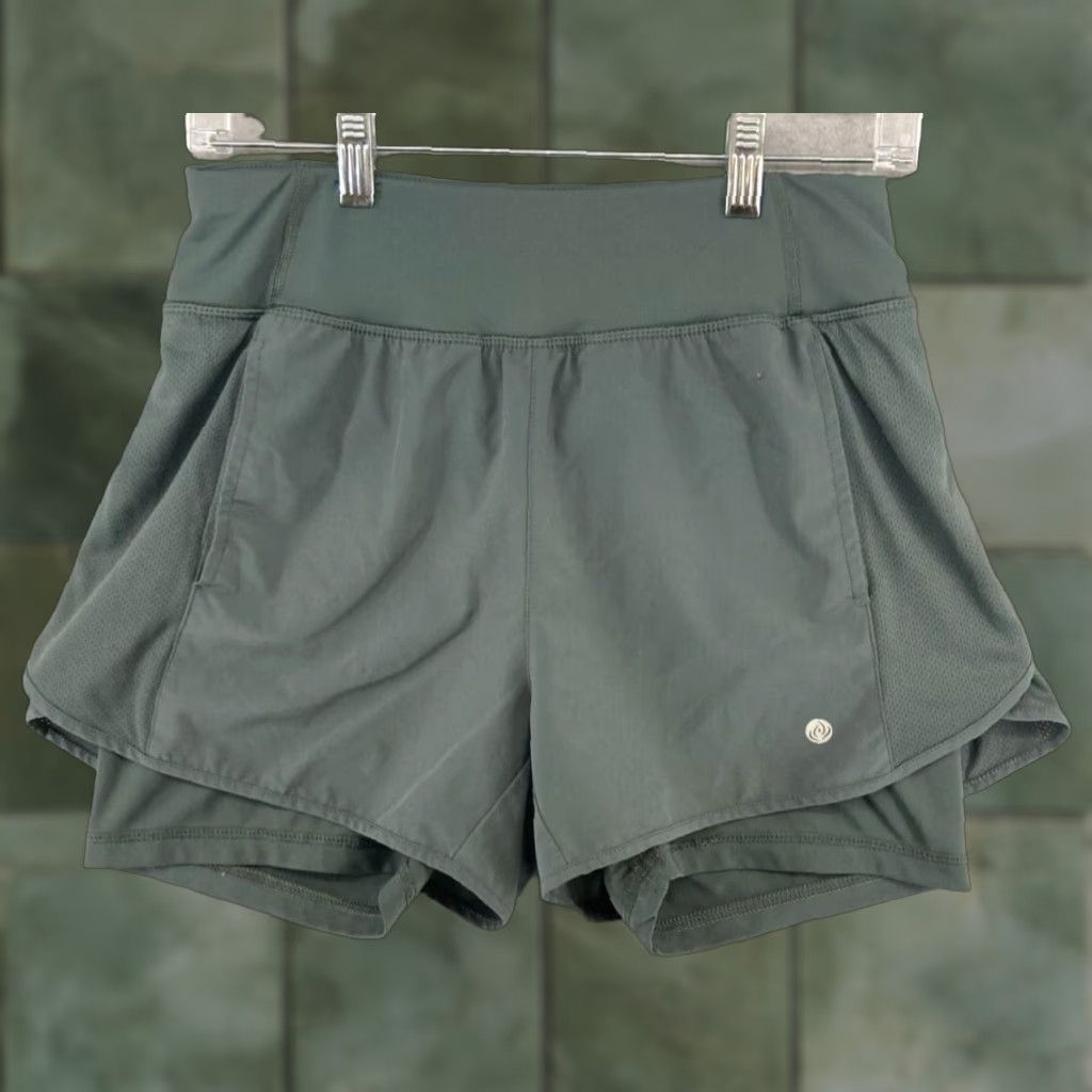 Vintage Apana Athletic Shorts Women Small Gray Comfort Lined Polyester Blend Gym & Training Athletic Size 28" / US 6 / IT 42 - 1 Thumbnail
