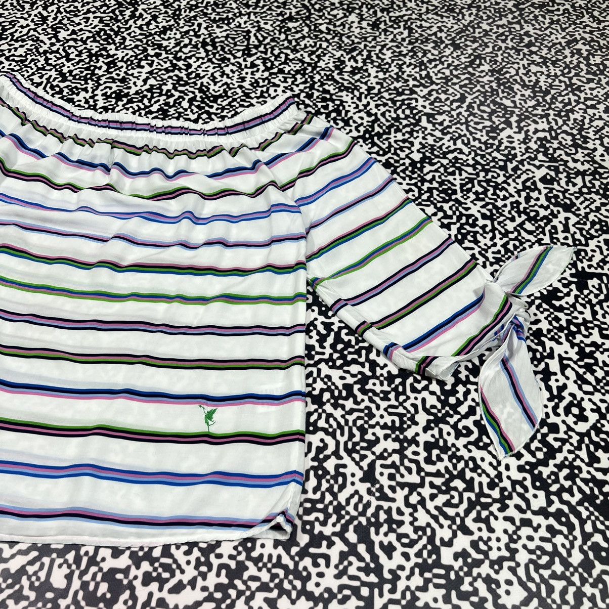 Vintage Emily Van Den Bergh Striped Retro Luxury Style Blouses Shirt Size M / US 6-8 / IT 42-44 - 9 Thumbnail