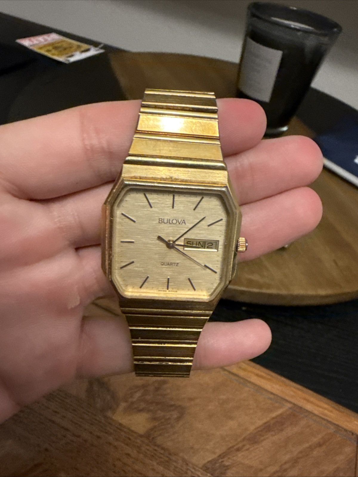 Bulova Rare Vintage Bulova Hexagonal Tv Shape Quartz Day Date Size ONE SIZE - 1 Thumbnail