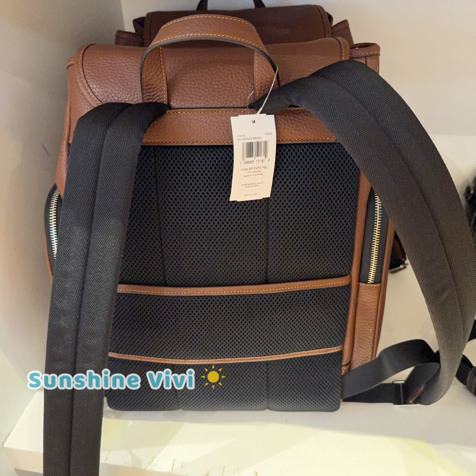 Coach NWT Coach Finn Backpack CDC72 Leather Silver VINTAGE BROWN Size ONE SIZE - 4 Thumbnail