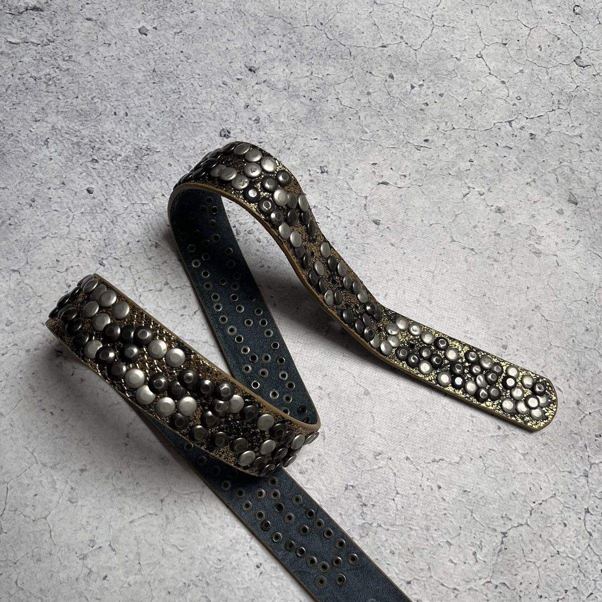 Vintage Vintage Leather Belt Crystals Avant Garde Size ONE SIZE - 4 Thumbnail
