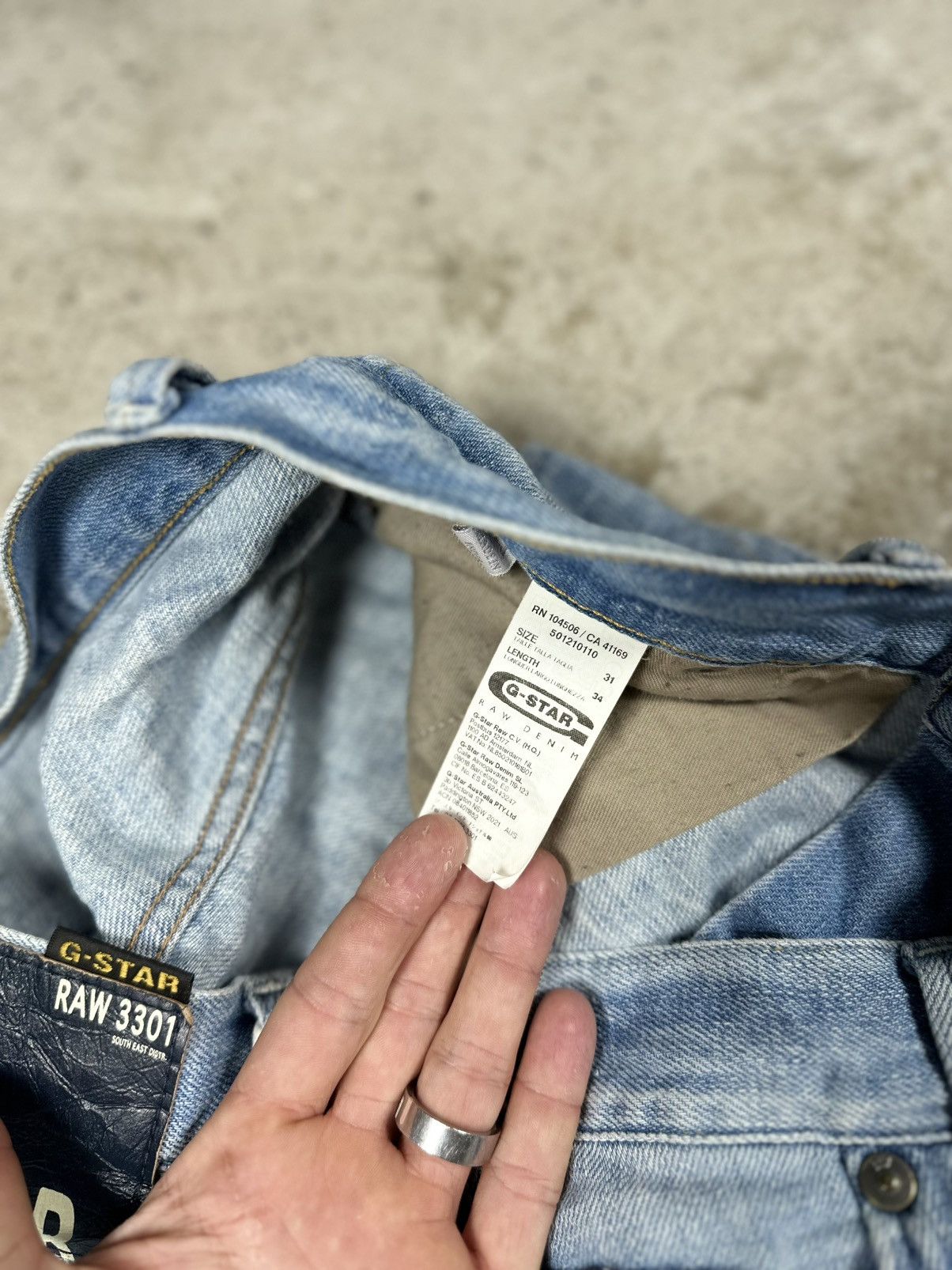 G-Star × Japanese Brand × Vintage Vintage Y2K G Star Raw 3301 Distressed Tapered Denim Jeans Size US 31 - 8 Thumbnail
