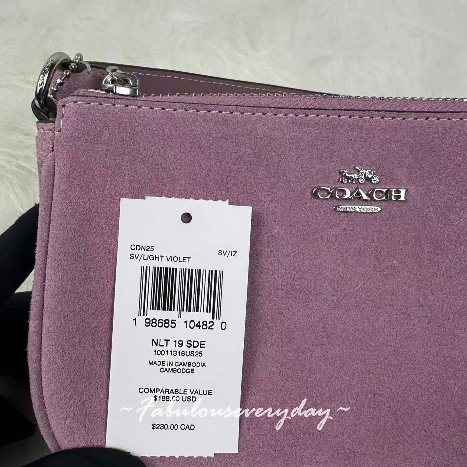 Coach Coach Nolita 19 Shoulder Wristlet Suede/Silver/Light Violet Size ONE SIZE - 6 Thumbnail