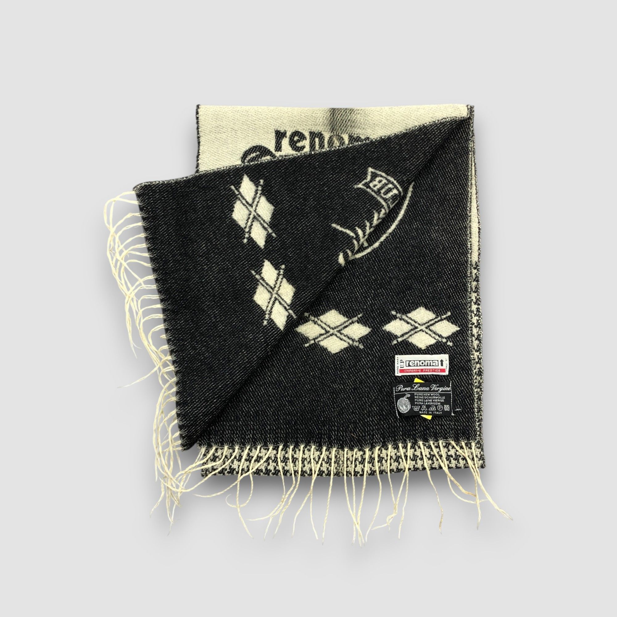 Renoma Vintage 90s Distressed Renoma Scarf Muffler Wool Scarves Size ONE SIZE - 5 Thumbnail
