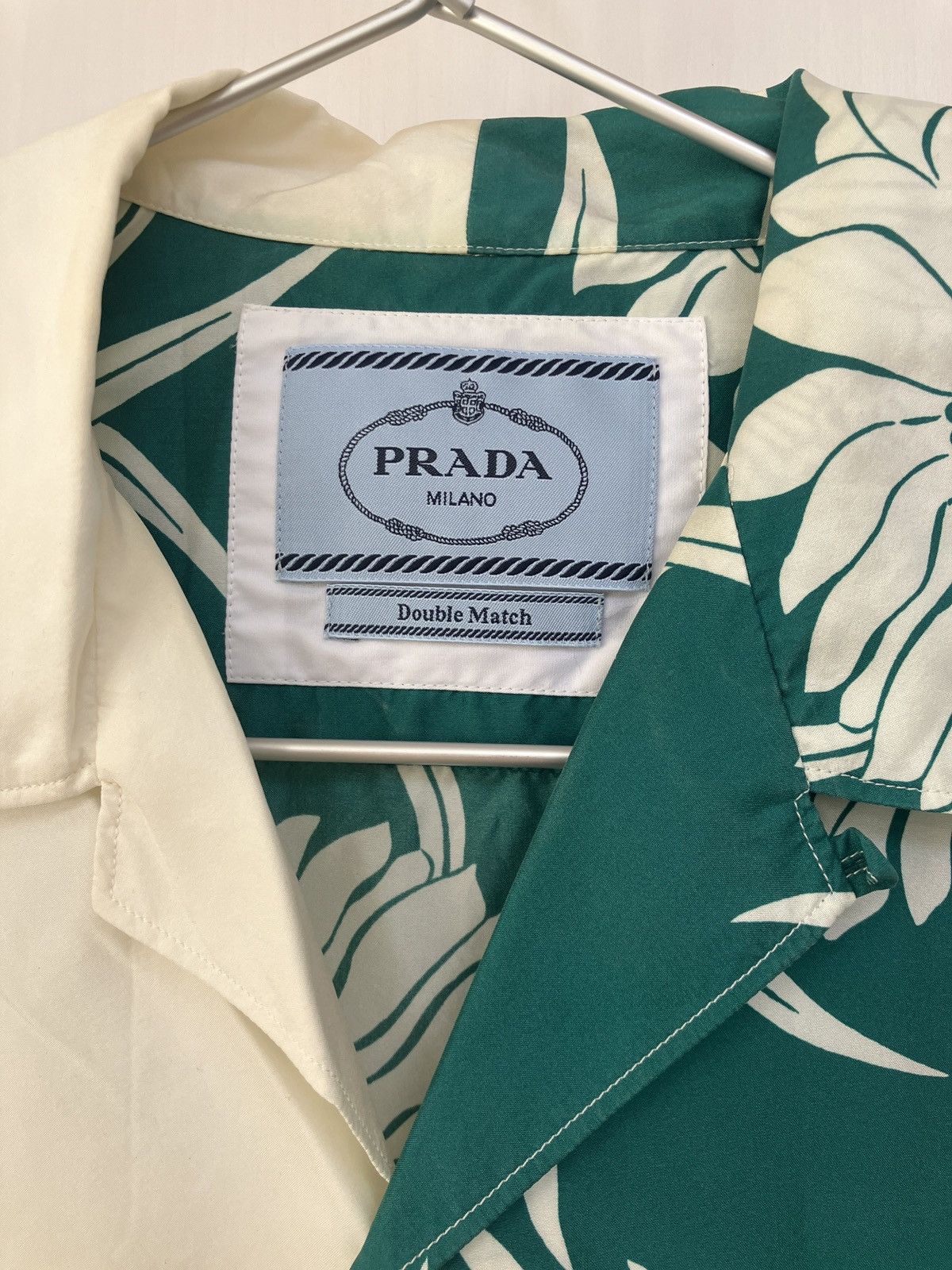 Prada Plada Double Match SS21 Silk Twill Hawaiian Bowling Shirts Size US S / EU 44-46 / 1 - 7 Thumbnail
