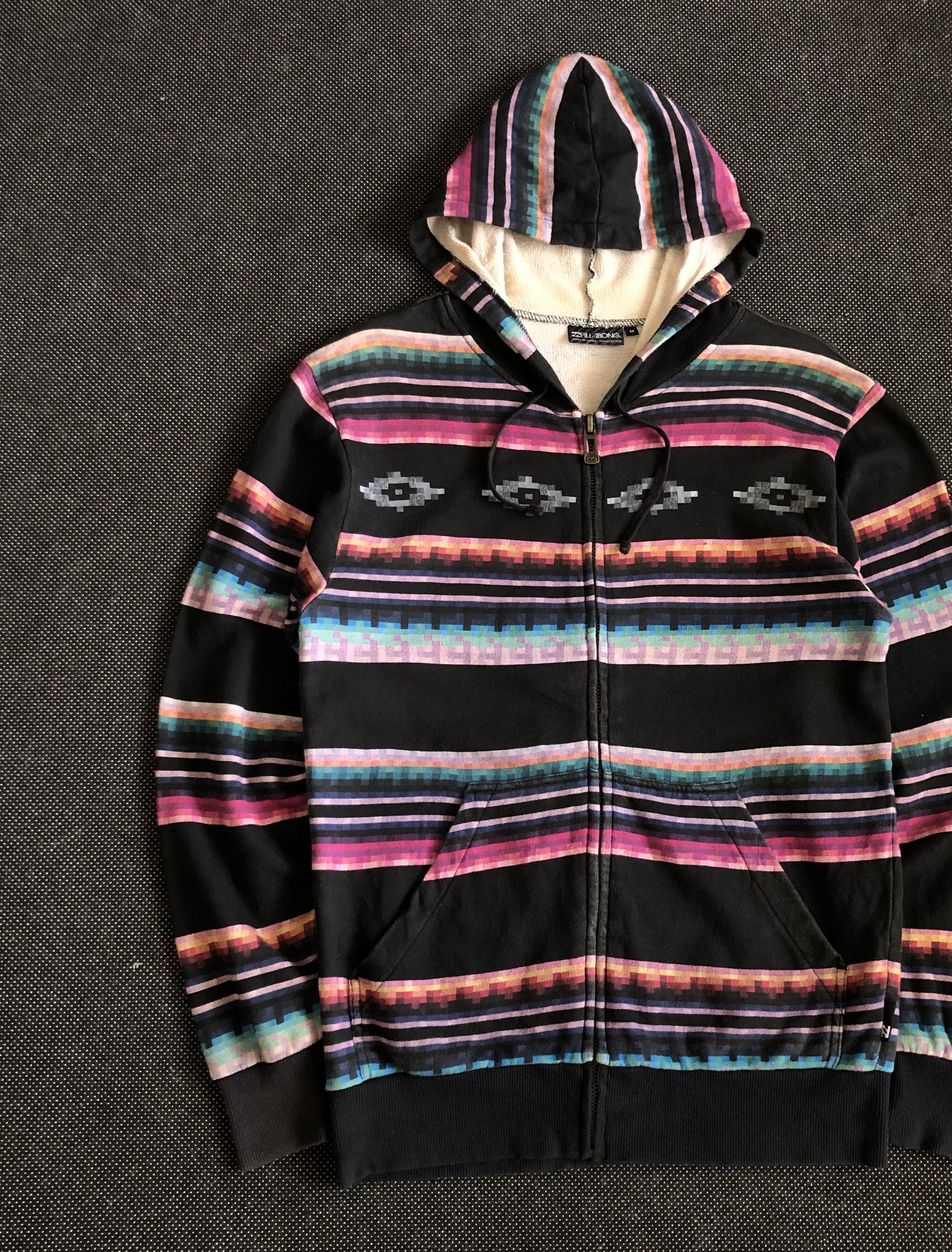 Billabong × Vintage RARE🔥VINTAGE Y2K BILLABONG NAVAJO AZTEC PRINT ZIPPER HOODIE Size US L / EU 52-54 / 3 - 4 Thumbnail