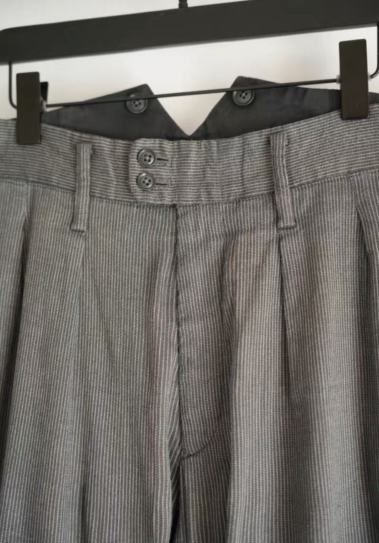 Yohji Yamamoto Yohji Yamamoto 11ss Grey Stripe Fishtail Trousers K4 Size US 32 / EU 48 - 3 Thumbnail