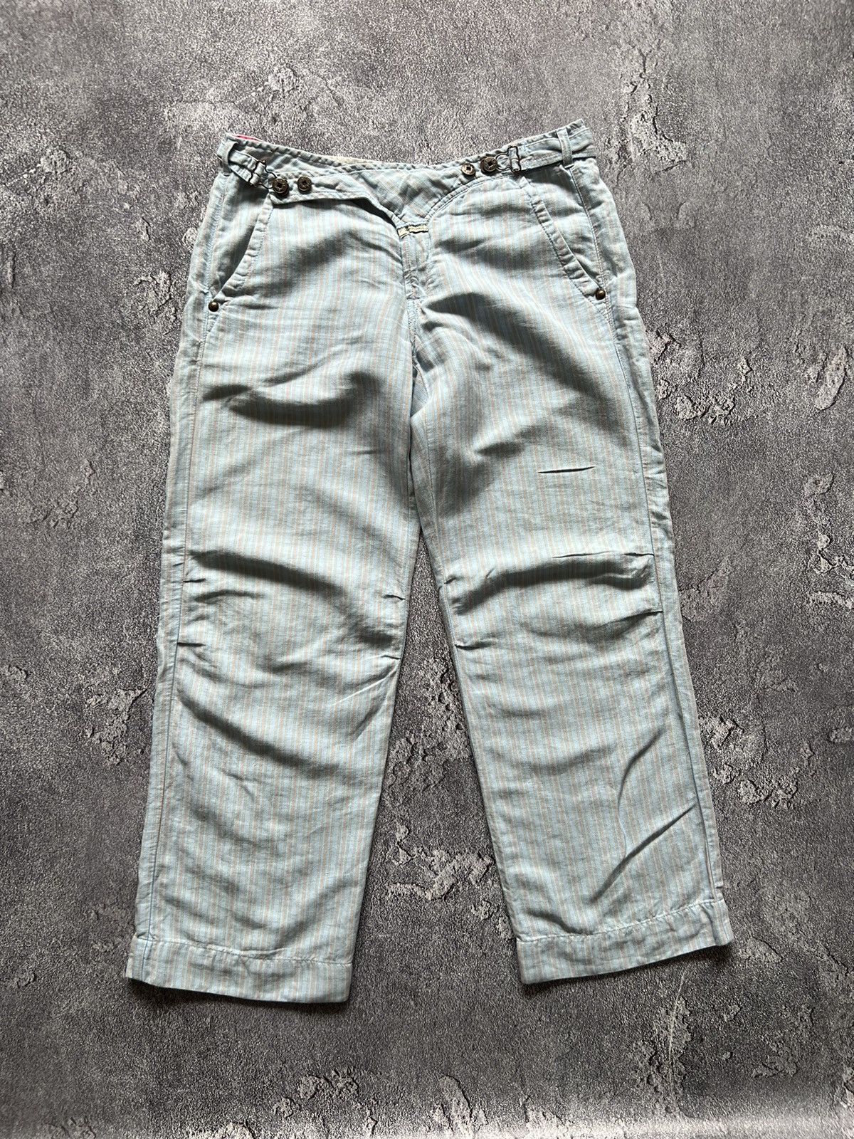 Marithe + Francois Girbaud Rare Vintage Linen Marithe Francois Girbaud Blue Pants Size US 32 / EU 48 - 1 Thumbnail