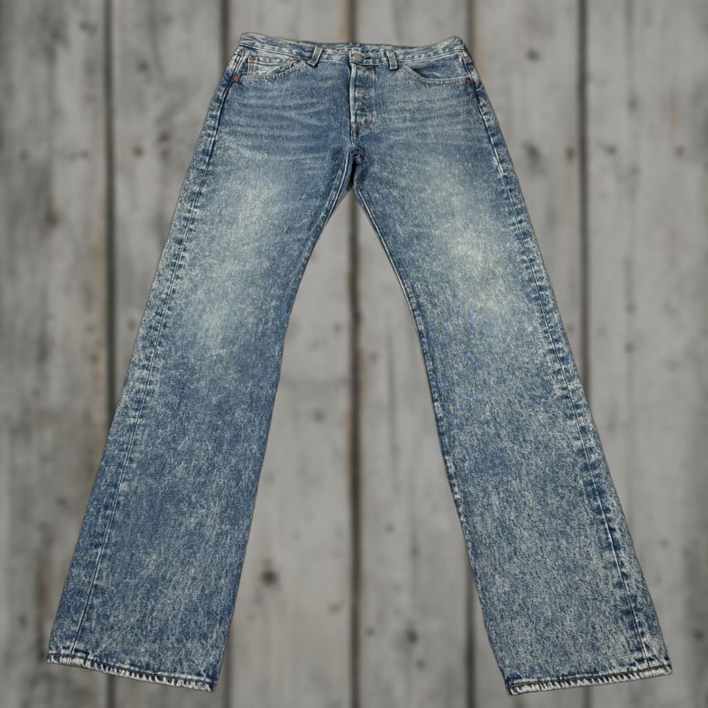 Levi's Levi's 501 Jeans Mens 33x34 Acid Wash Blue Straight Fit Denim Pants Western Work Size US 33 - 1 Thumbnail