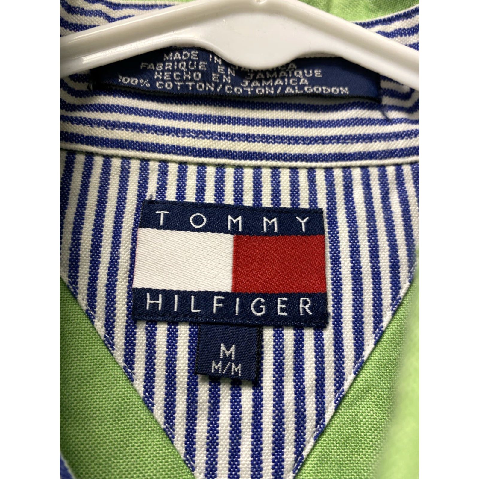 Tommy Hilfiger VINTAGE Tommy Hilfiger Tommy Jeans Men's Green Long Sleeve Shirt M 90s Logo Casual Size US M / EU 48-50 / 2 - 5 Thumbnail