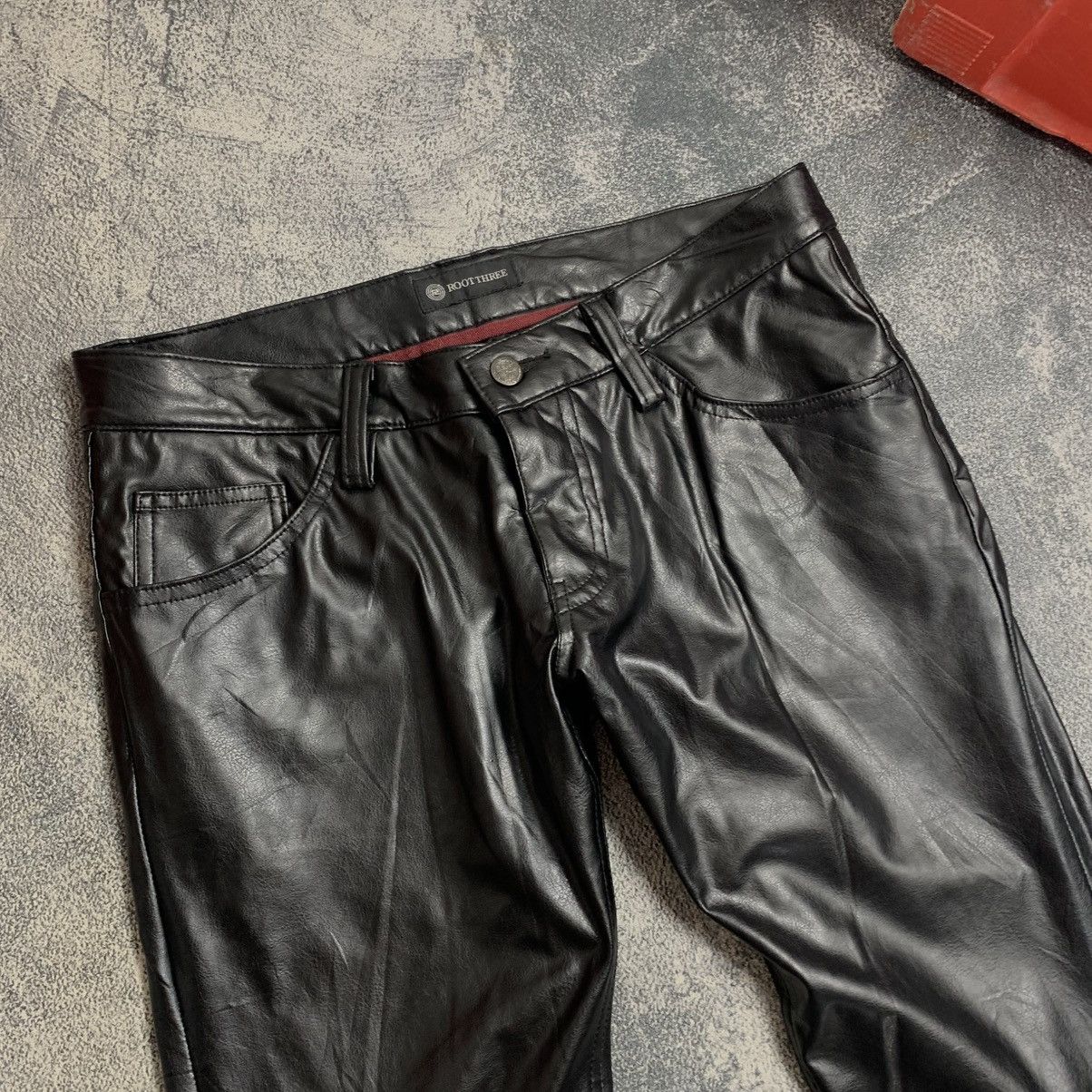Japanese Brand Root Three Leather But Cut pants Size US 32 / EU 48 - 4 Thumbnail