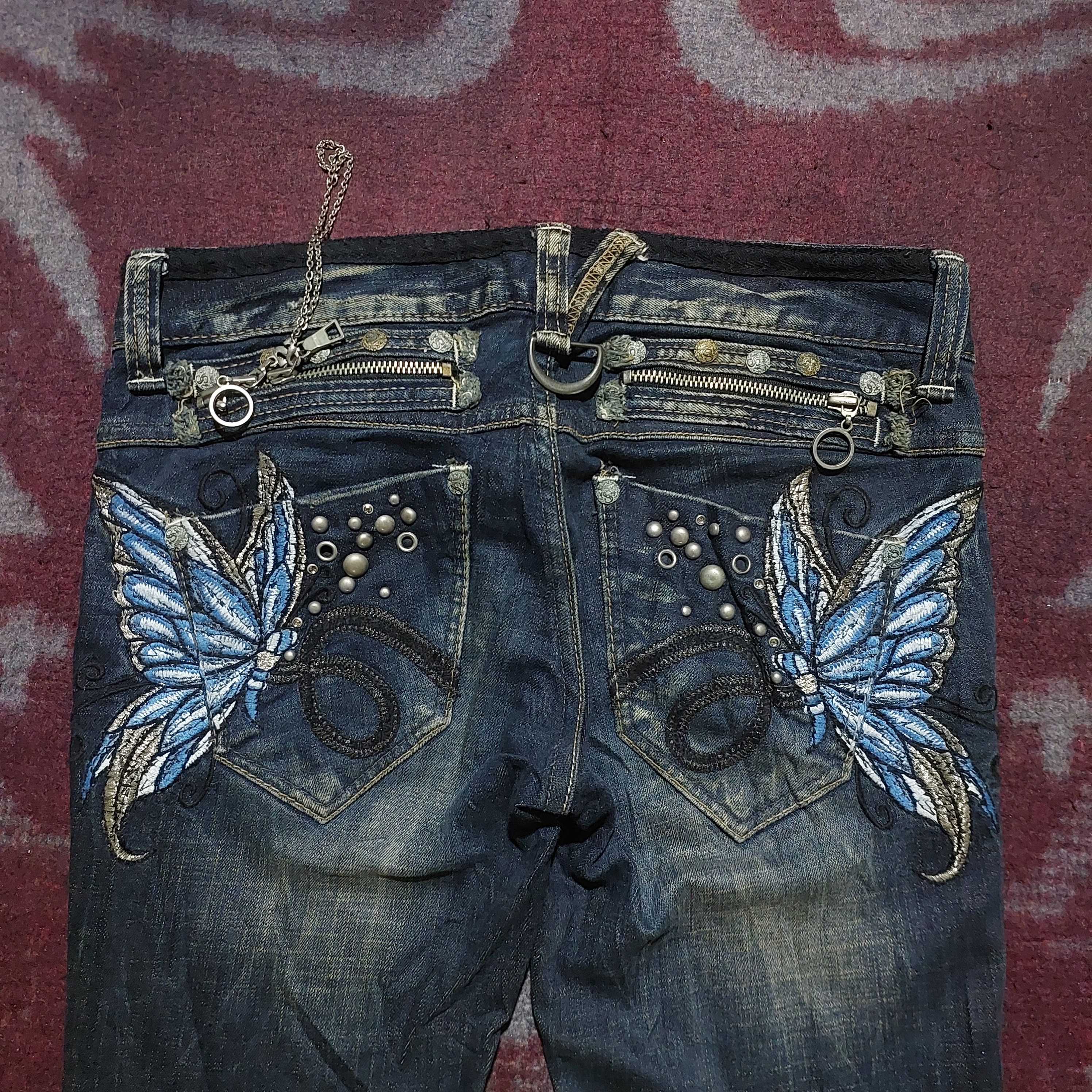 Hysteric Glamour Studio R.P Butterfly Embroidered Studded bootcut Denim Size US 32 / EU 48 - 2 Thumbnail