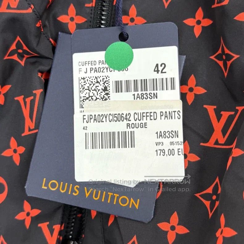 Louis Vuitton Louis Vuitton Black Orange Full Print Nylon Sweatpants Size US 42 / EU 58 - 8 Thumbnail