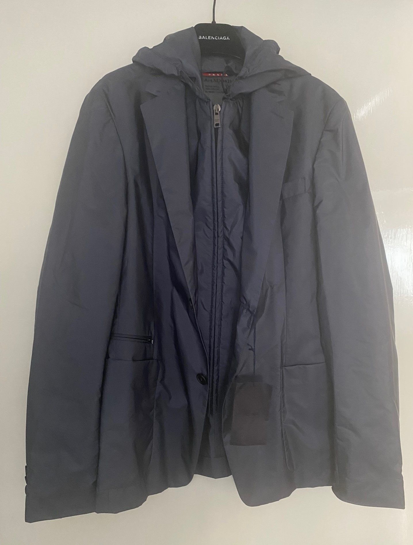 Prada PRADA double layer blazer style hooded nylon jacket Size US S / EU 44-46 / 1 - 4 Thumbnail