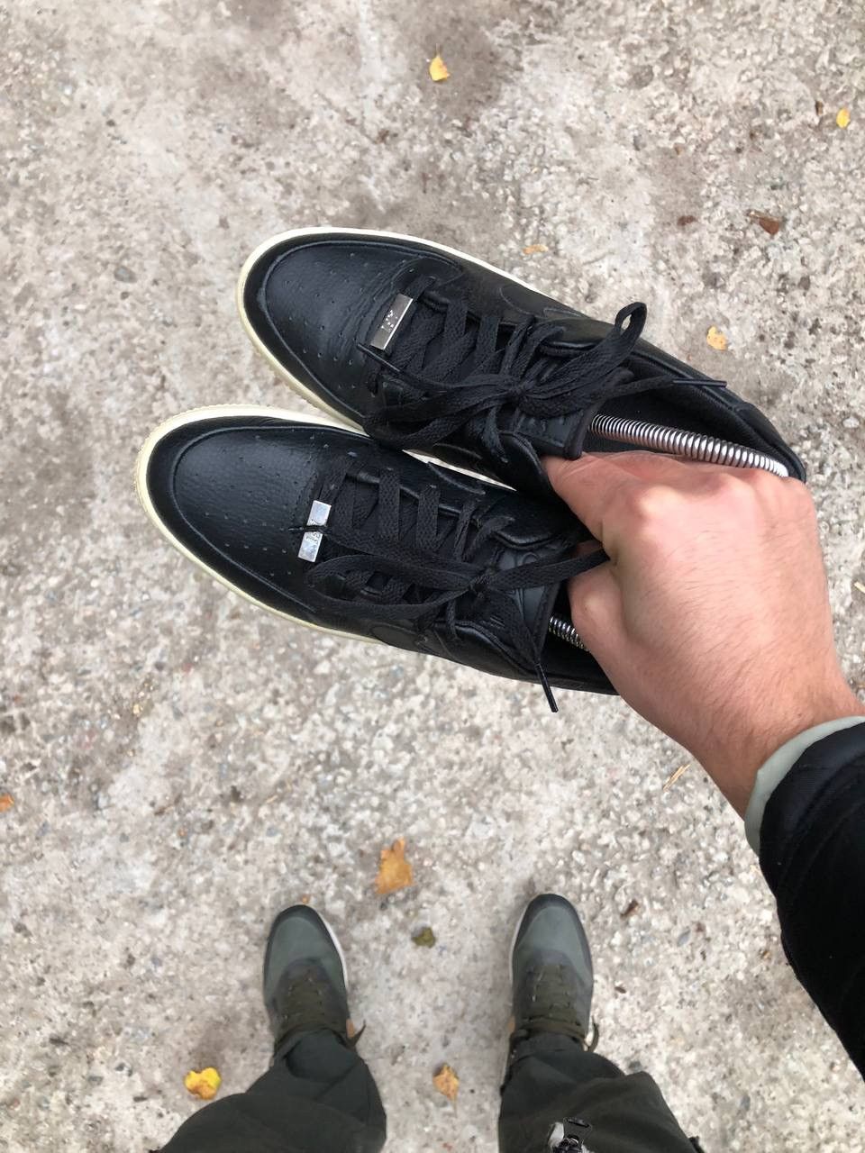 Nike × Vintage VERY RARE NIKE AIR FORCE 1 SAGE LOW BLACK LEATHER SWOOSH Y2K Size US 8 / IT 38 - 9 Thumbnail