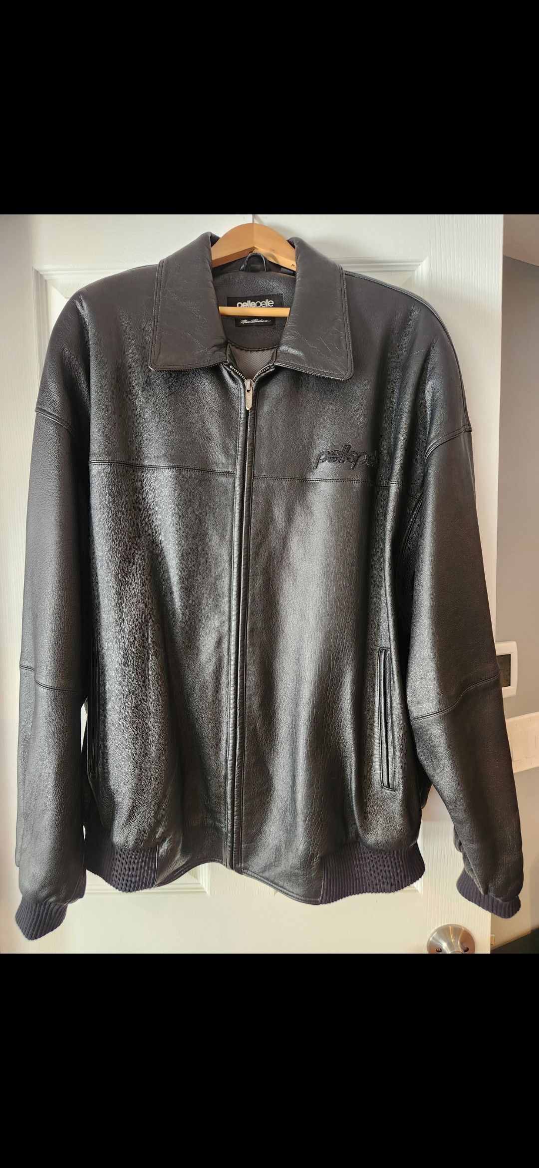 Pelle Pelle Pelle Pelle Black Leather Bomber Jacket Size 50 Size US L / EU 52-54 / 3 - 2 Thumbnail