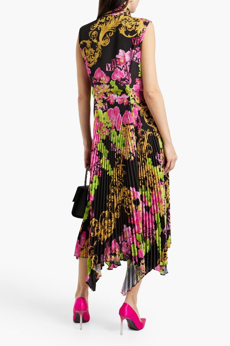 Versace o1y0226 Midi Dress in Multicolor Size S / US 4 / IT 40 - 3 Thumbnail