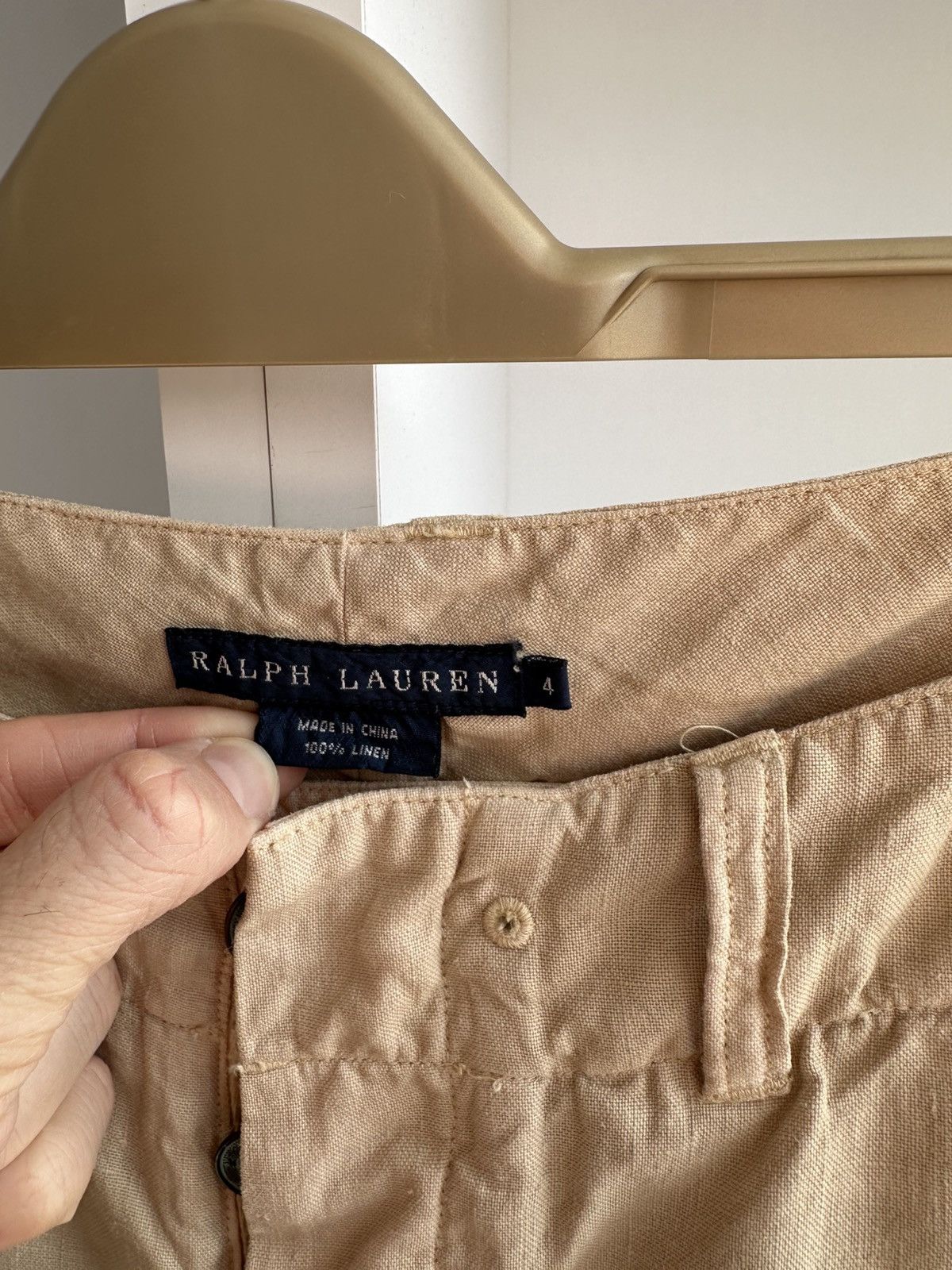 Vintage Vintage Polo Ralph Lauren Woman Linen Cargo Pants Size 30" / US 8 / IT 44 - 6 Thumbnail