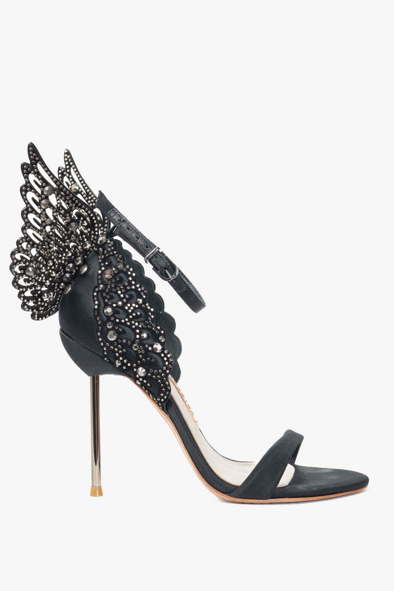 Sophia Webster Sophia Webster Evangeline Crystal-Embellished Satin Sandals Size US 4.5 / IT 34.5 - 1 Thumbnail