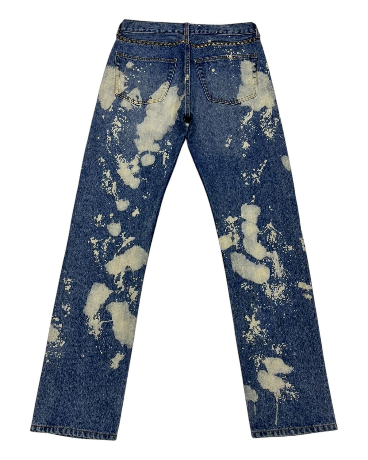 If Six Was Nine × Isamu Katayama Backlash × Yasuyuki Ishii RARE! Metal Studded Bleach Jeans Soareak Straight Jeans Size US 29 - 2 Thumbnail