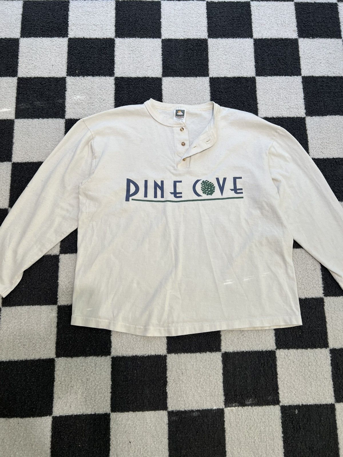 Vintage 90's "Pinecove" Henley Graphic Longsleeve Size US L / EU 52-54 / 3 - 3 Thumbnail