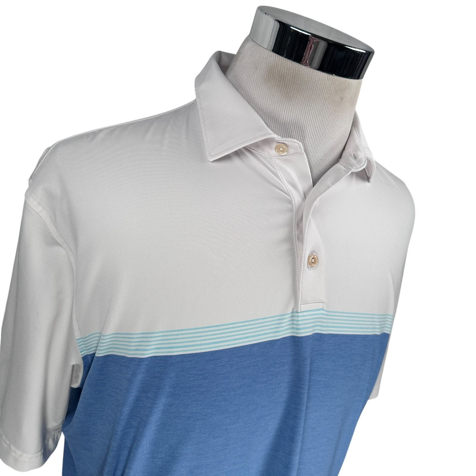 Peter Millar Peter Millar Mial Performance Polo Shirt Men’s L Blue White Size US L / EU 52-54 / 3 - 2 Thumbnail