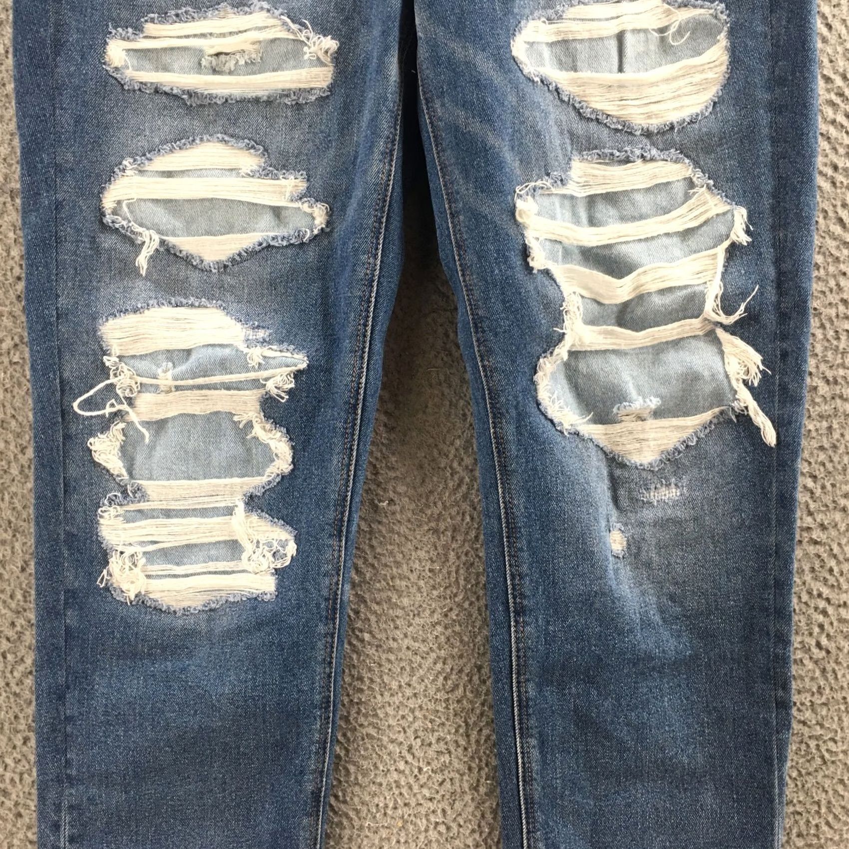 American Eagle Outfitters American Eagle Outfitters Jeans Women 10 Mid Rise Blue Denim Distressed Zip Fly Slim Skinny 5-Pocket Style Womens Size 32" / US 10 / IT 46 - 7 Thumbnail