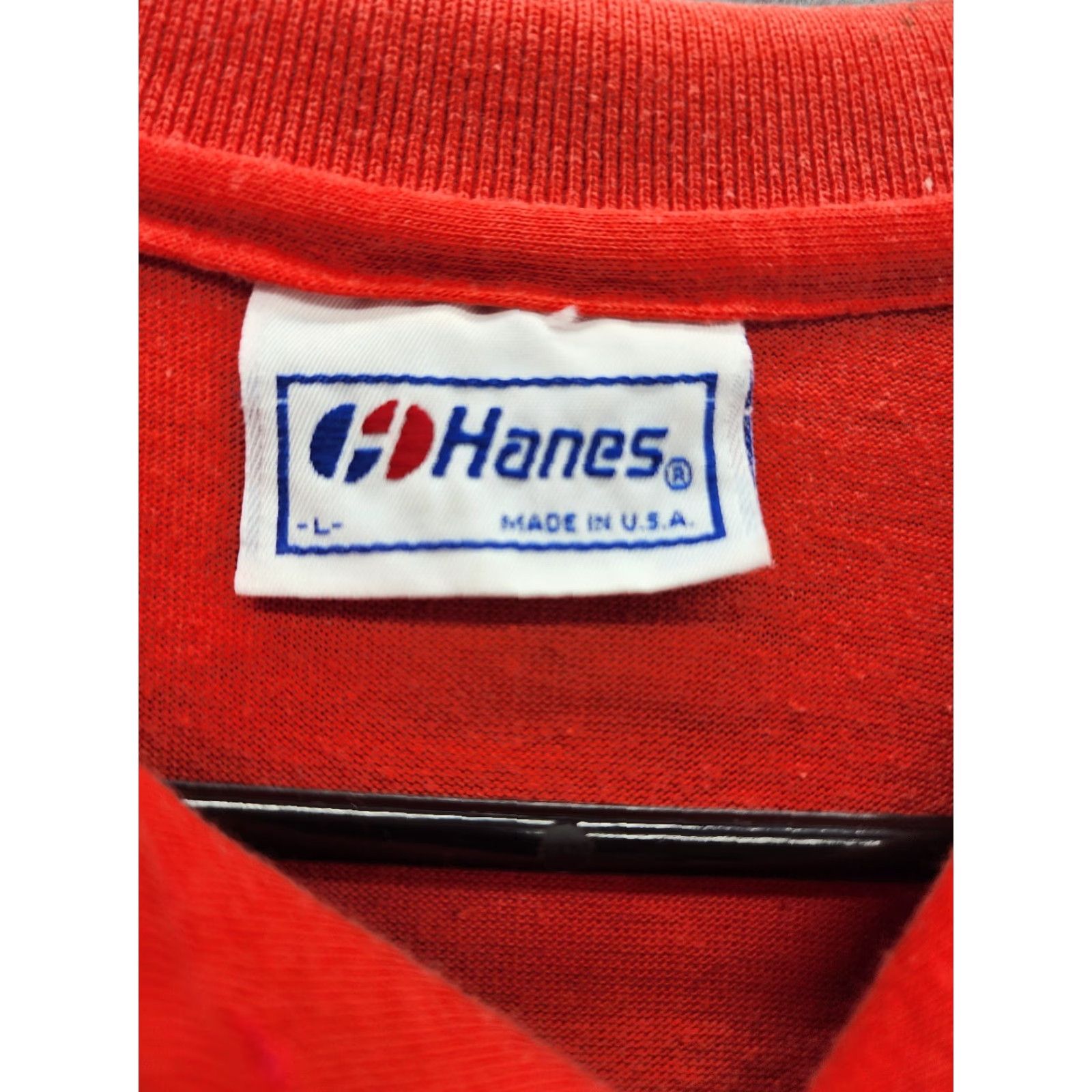 Hanes VINTAGE Hanes Polo Shirt Heart Of Texas Size Large Red Faded USA Mens Polo L Red Heart Texas 90s? Size US L / EU 52-54 / 3 - 3 Thumbnail