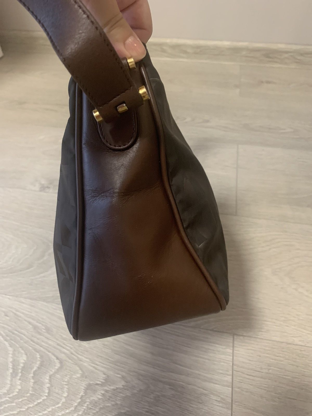 Aigner Aigner Handbag Brown Leather & fabric Size ONE SIZE - 4 Thumbnail