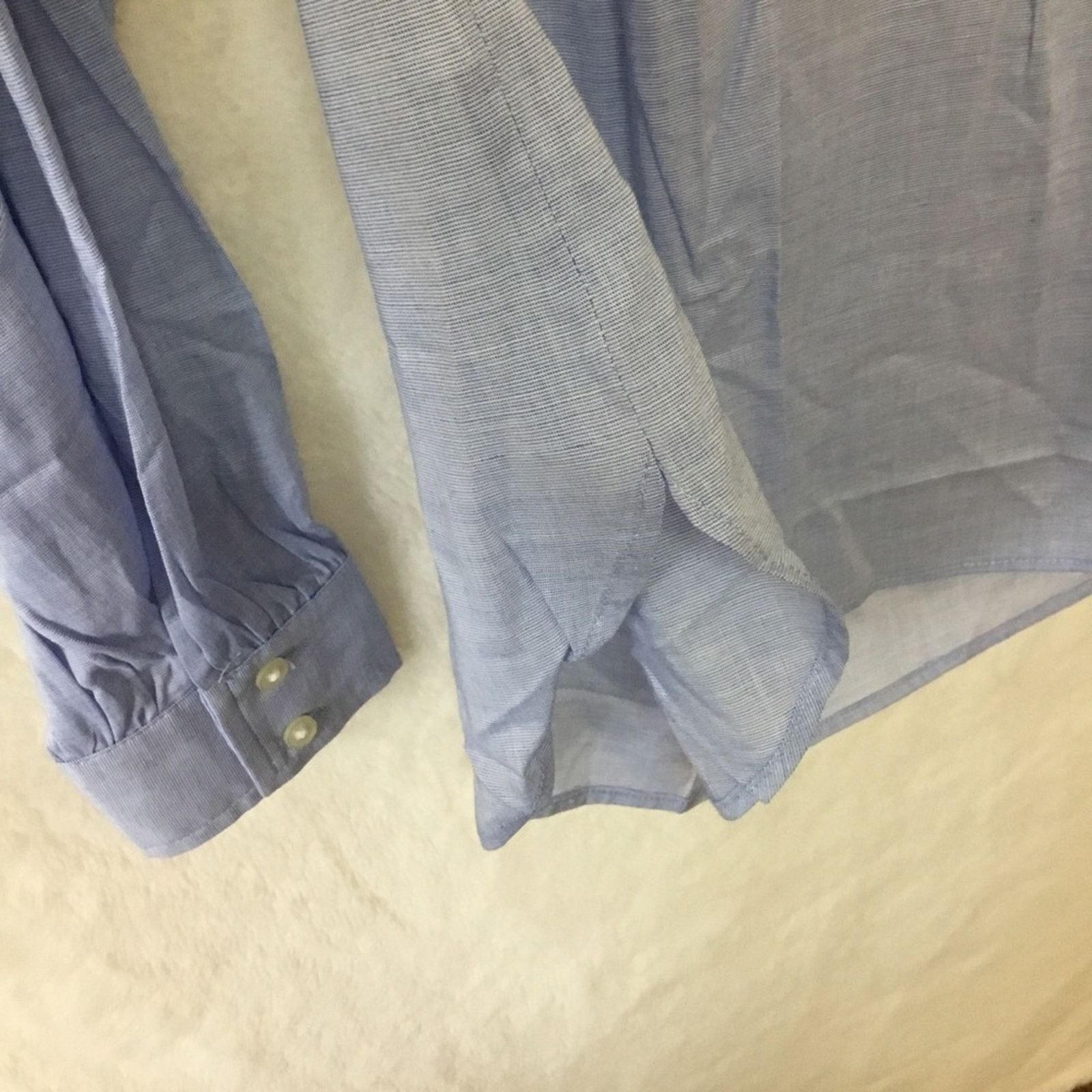 Loft Loft Blue Pintucked Pleated Tunic Shirt Size S / US 4 / IT 40 - 3 Thumbnail
