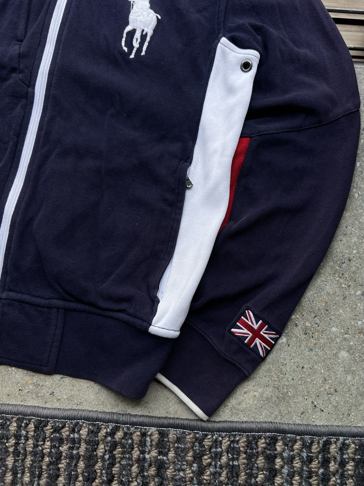 Polo Ralph Lauren 00’s POLO RALPH LAUREN ZIP SWEATSHIRT GBR-63 UK DRILL RARE Size US M / EU 48-50 / 2 - 3 Thumbnail