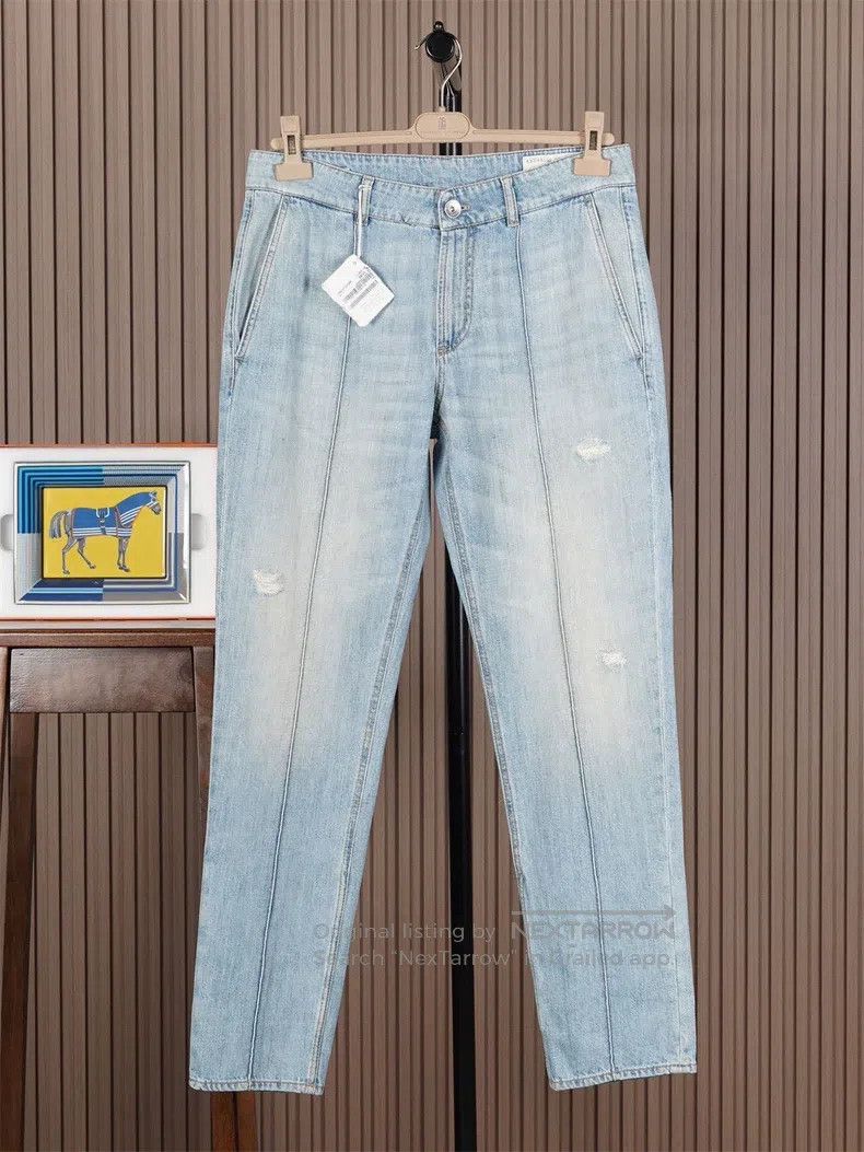 Brunello Cucinelli Brunello Cucinelli Light Wash Denim Pants Size US 32 / EU 48 - 1 Thumbnail