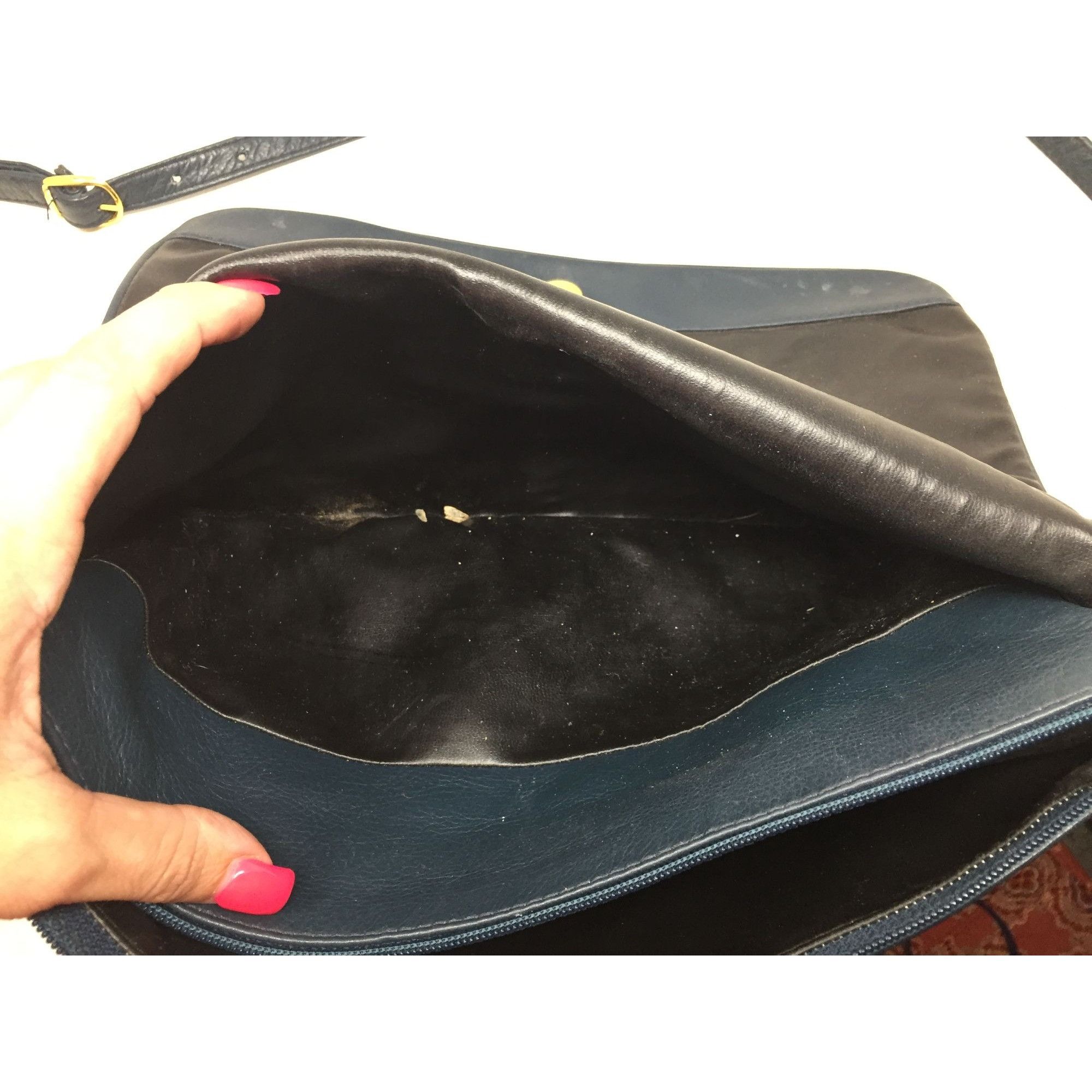 Other SABRINA Women's Navy Blue Leather Purse with Long adjustable Size ONE SIZE - 18 Thumbnail