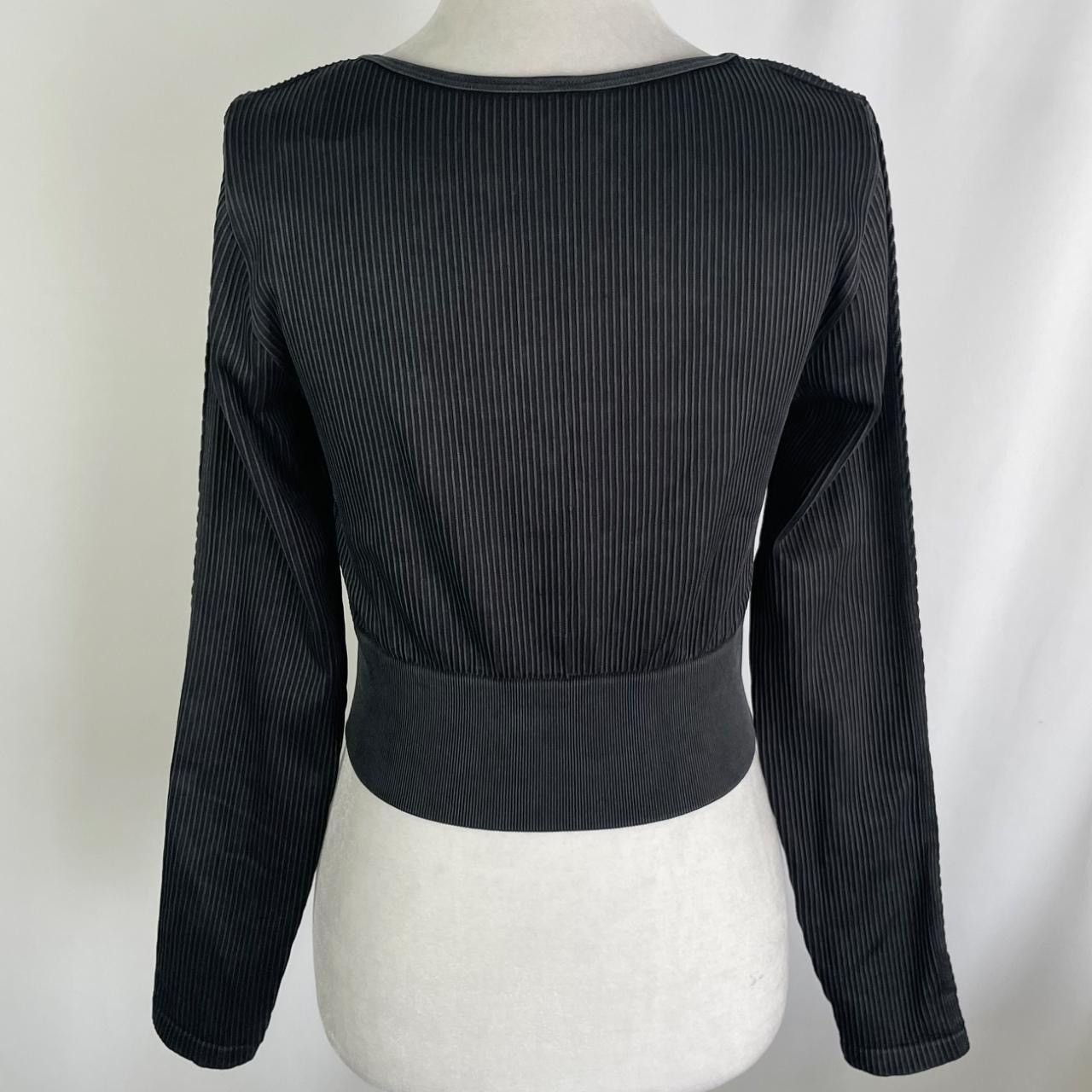 American Eagle Outfitters Aerie Seamless Square Neck Long Sleeve Cable Crop Top Size L / US 10 / IT 46 - 8 Thumbnail