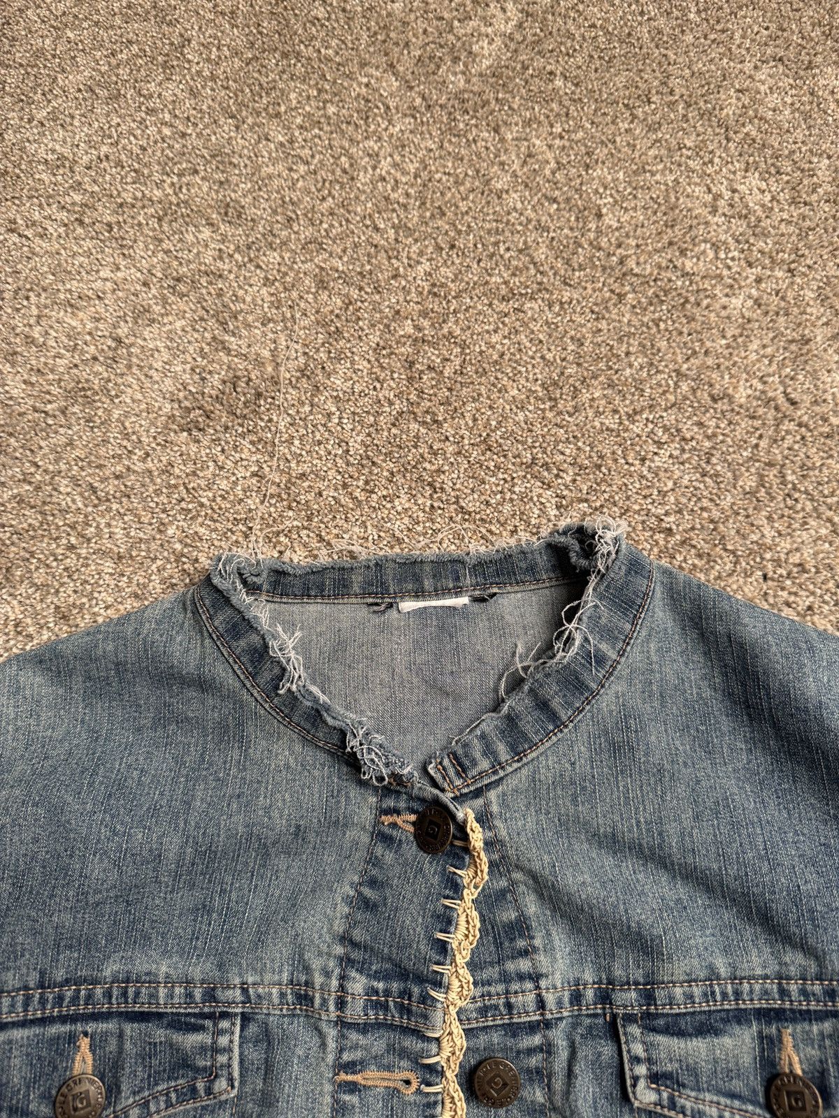 Other LE GREENIER “CROCHET EDGE” DENIM JACKET Size L / US 10 / IT 46 - 3 Thumbnail