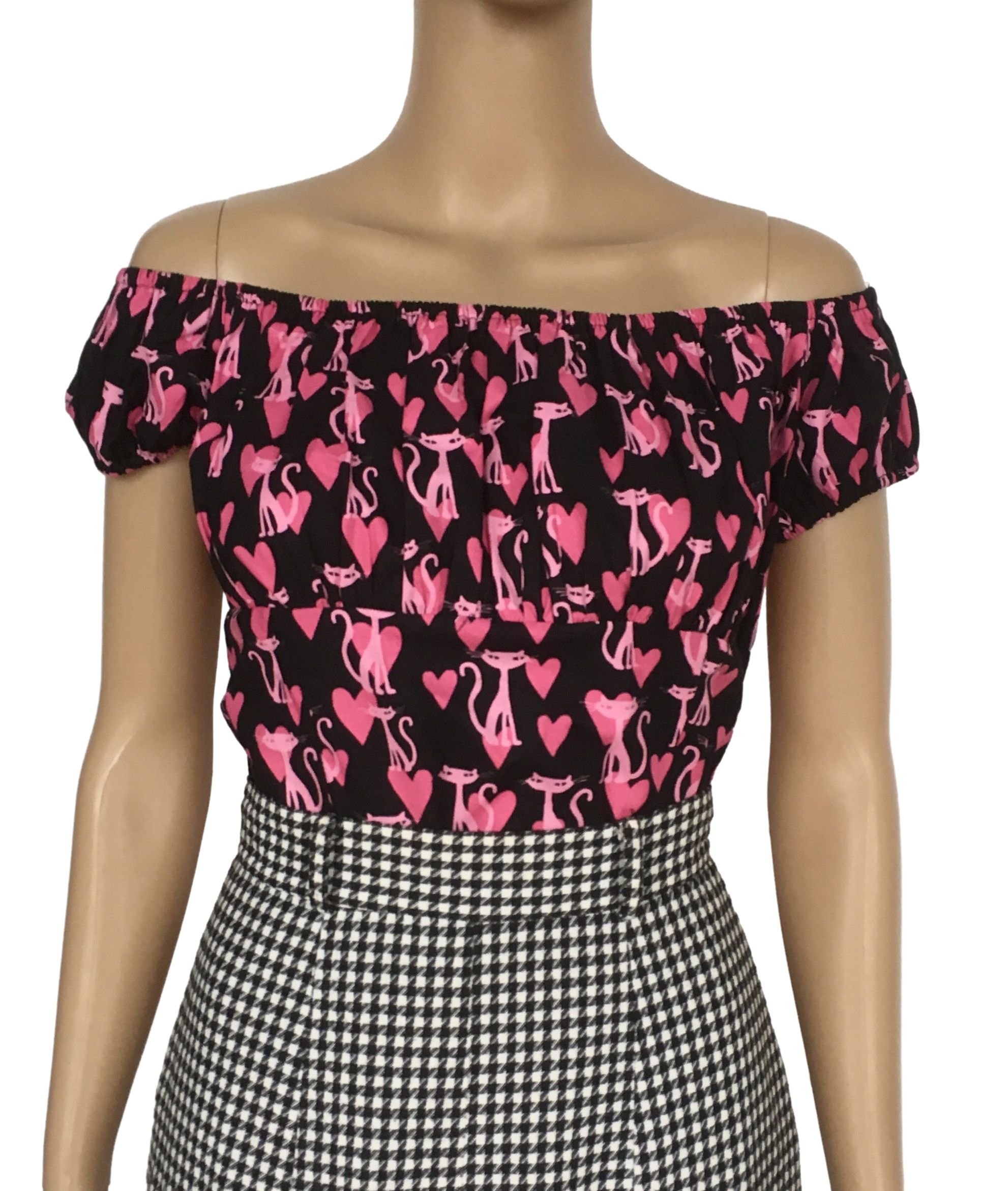 Other Cute cat print blouse cotton women's tops slim fit Size XXL / US 16-18 / IT 52-54 - 2 Thumbnail